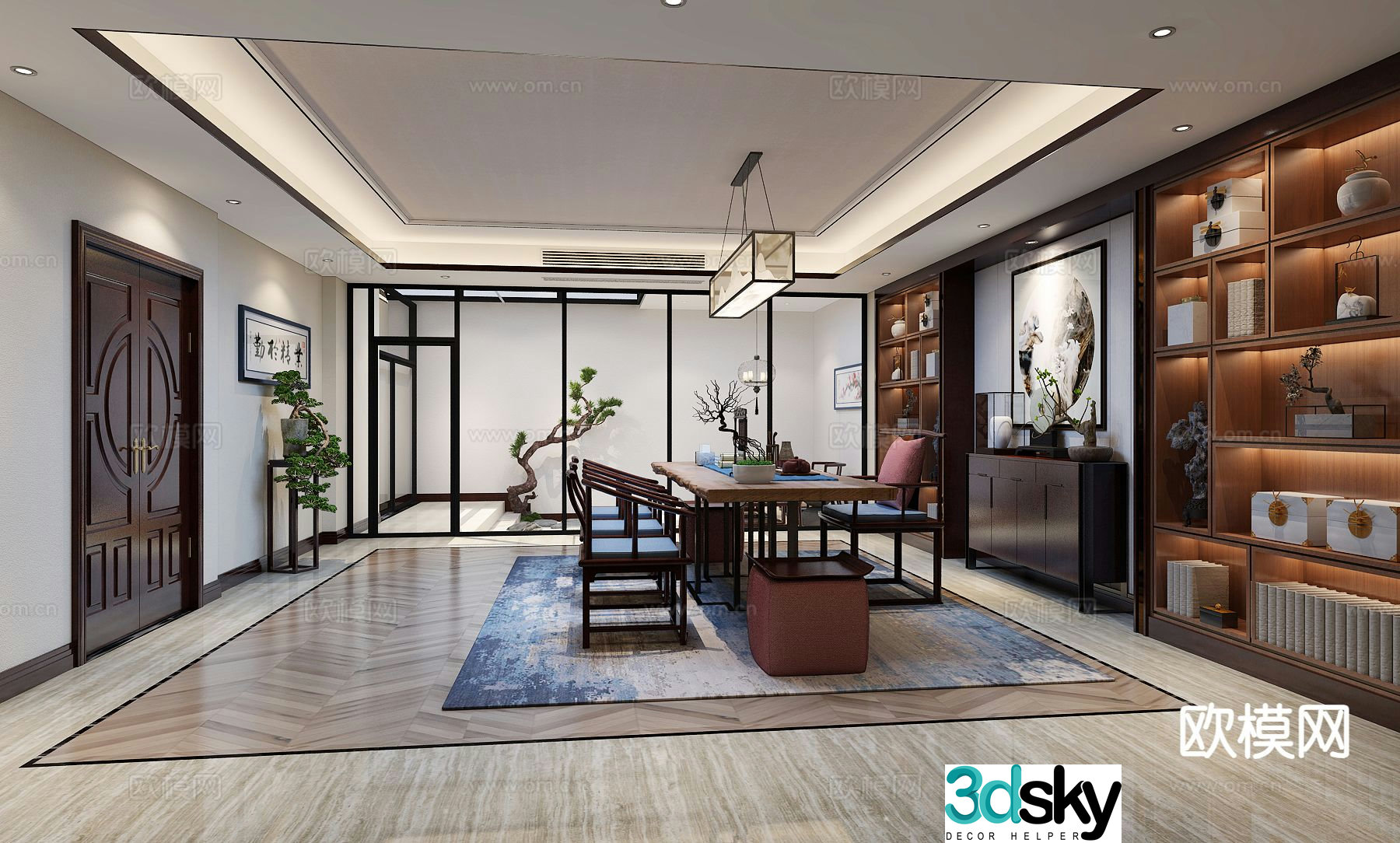 New Chinese tea room 3d model