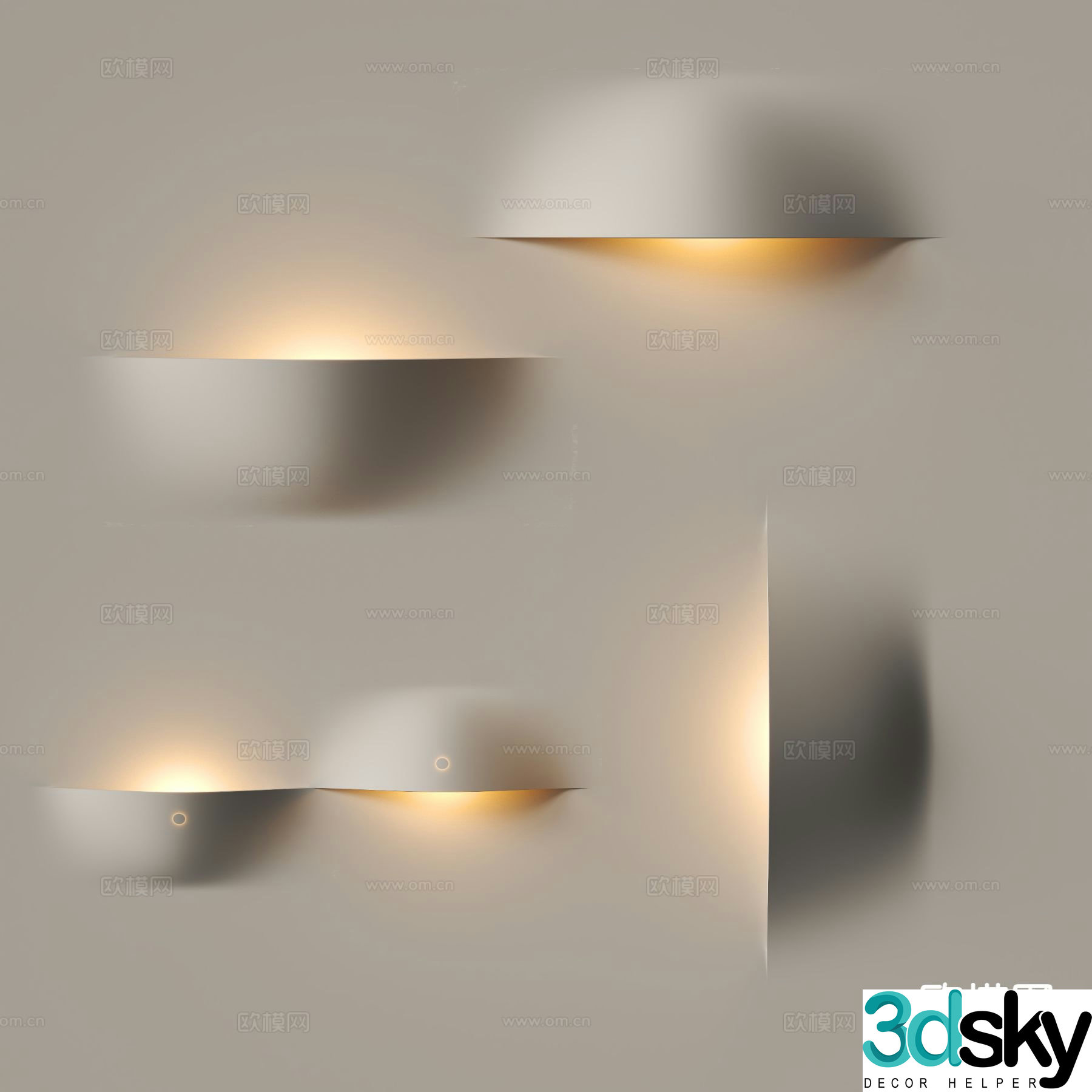 Modern wall lamp plaster lamp 3d model