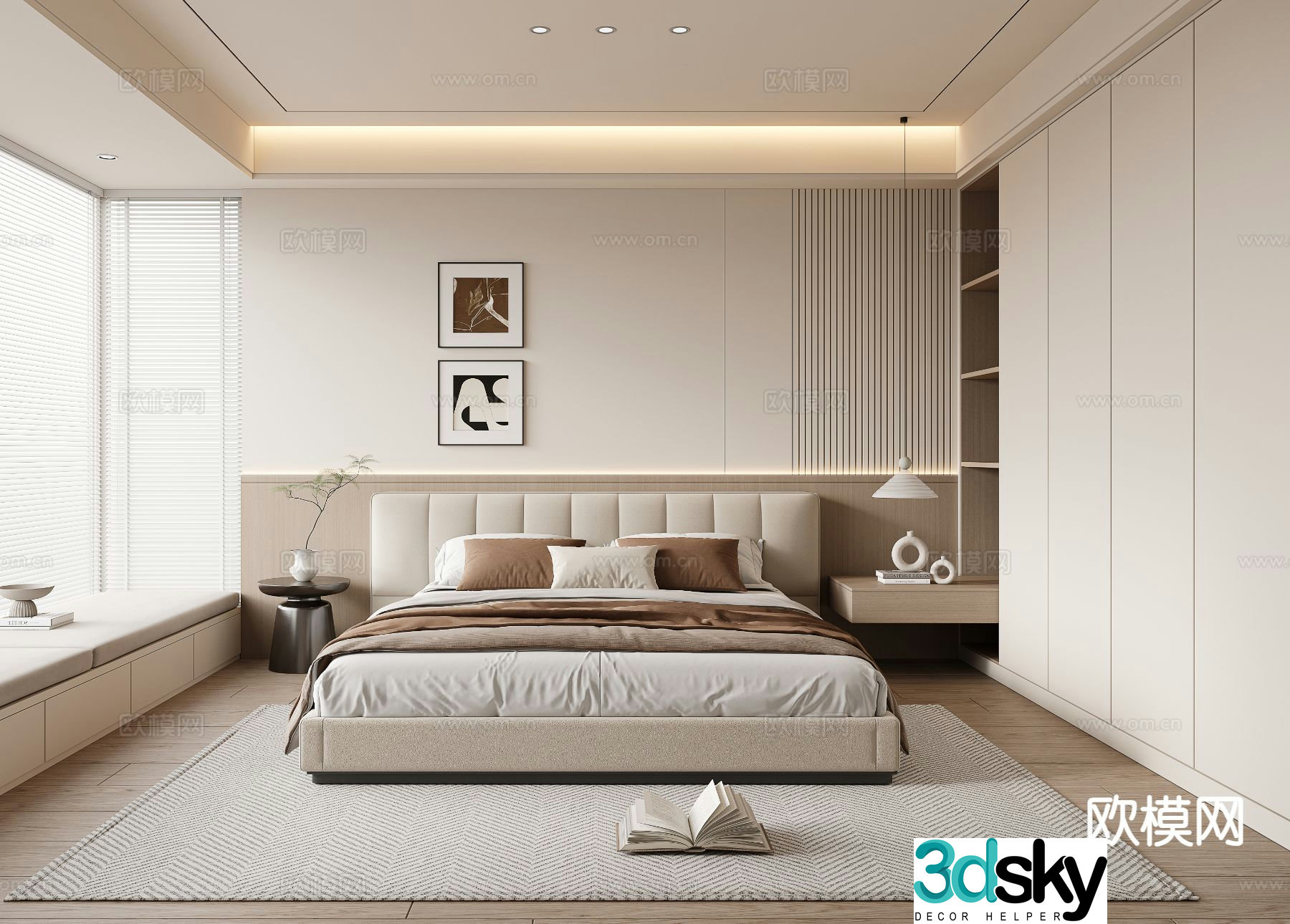 Modern bedroom master bedroom 3d model