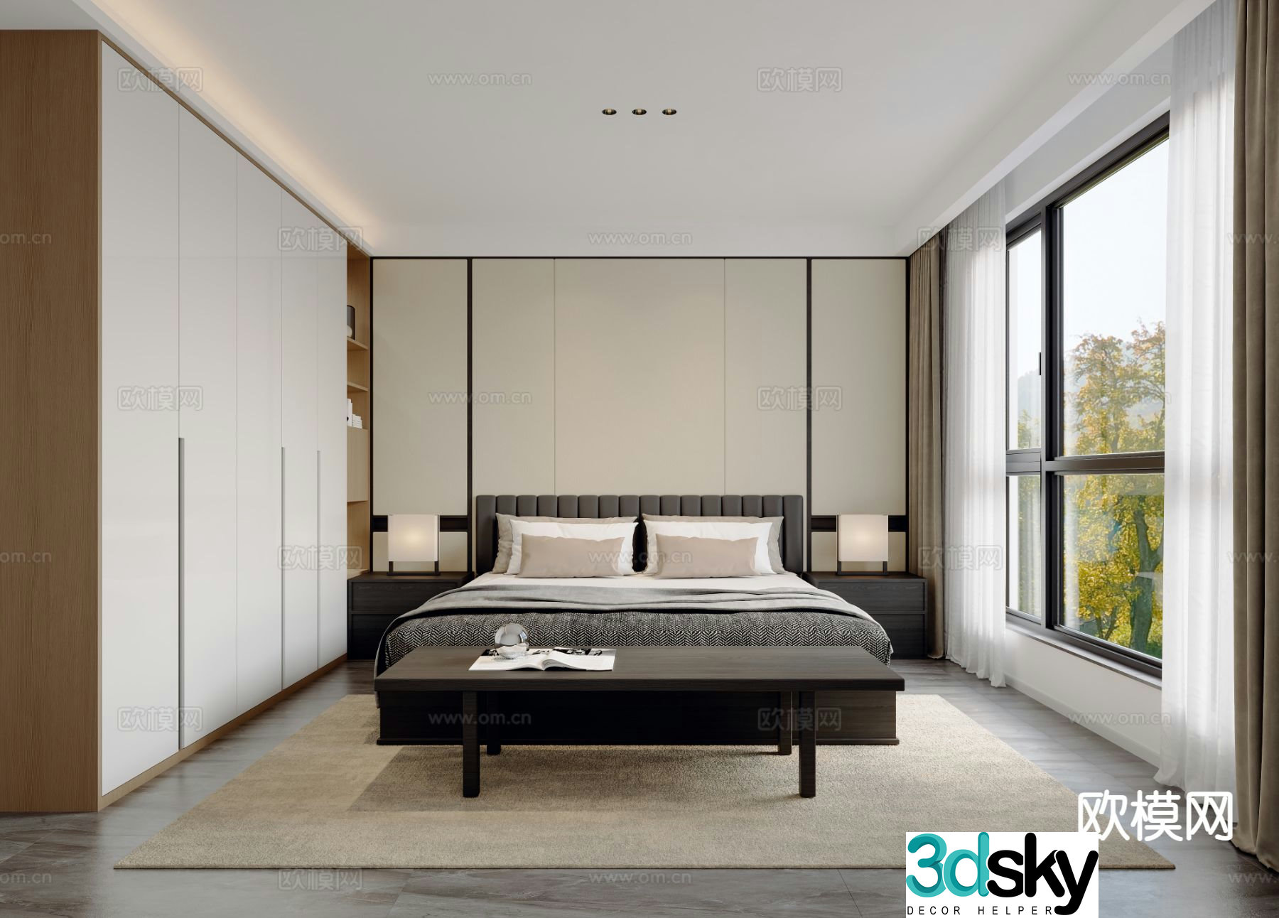 Modern bedroom master bedroom 3d model