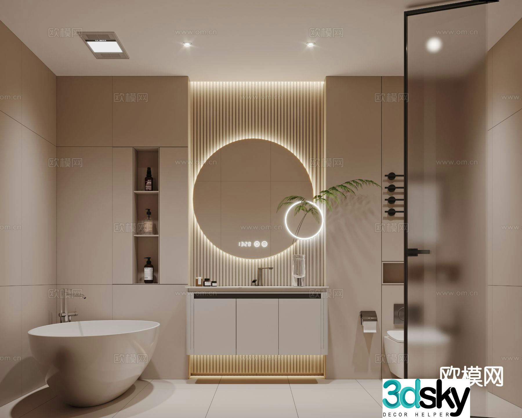 Modern bathroom bathroom 3d model