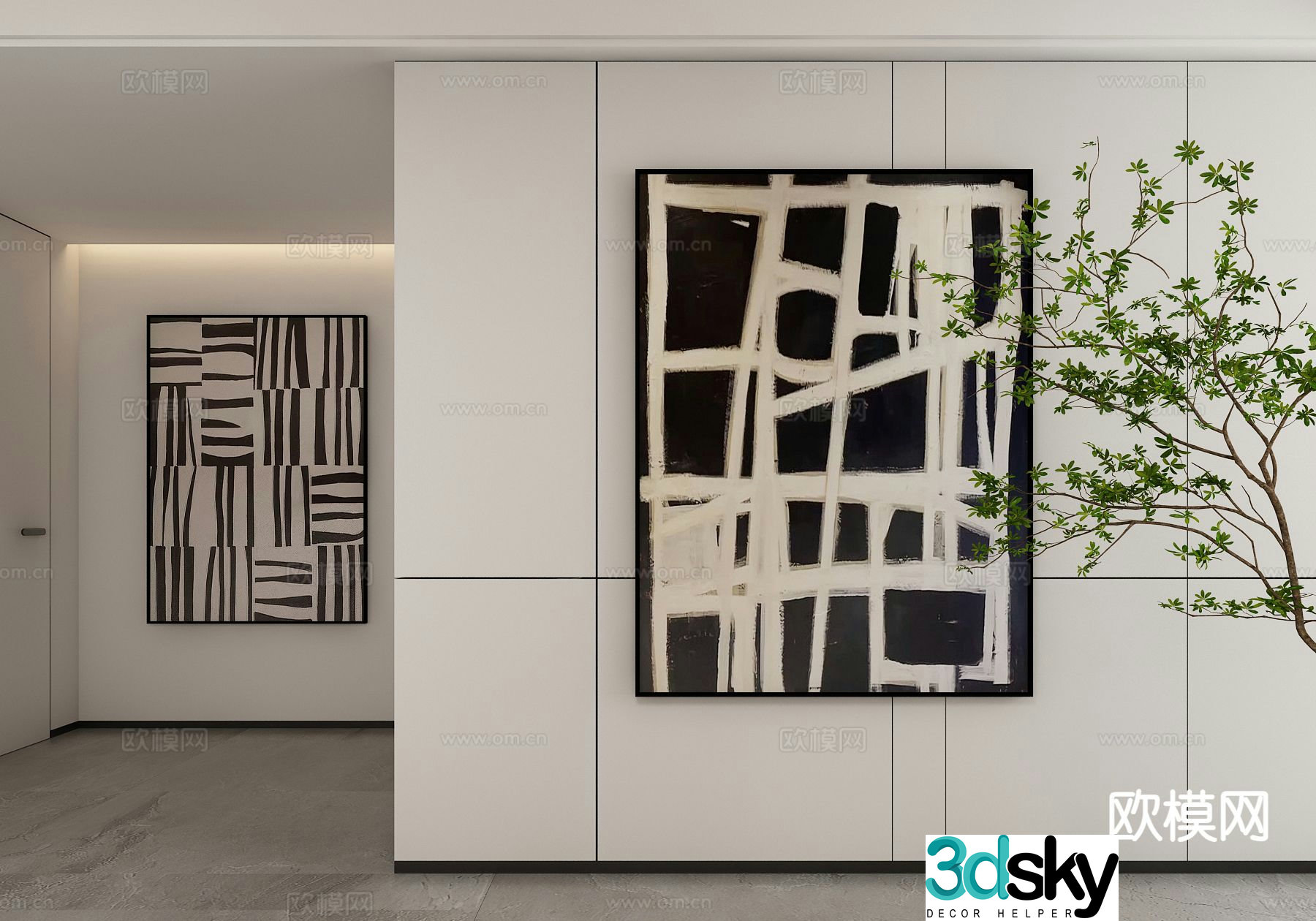 Decorative painting art painting hanging painting 3d model