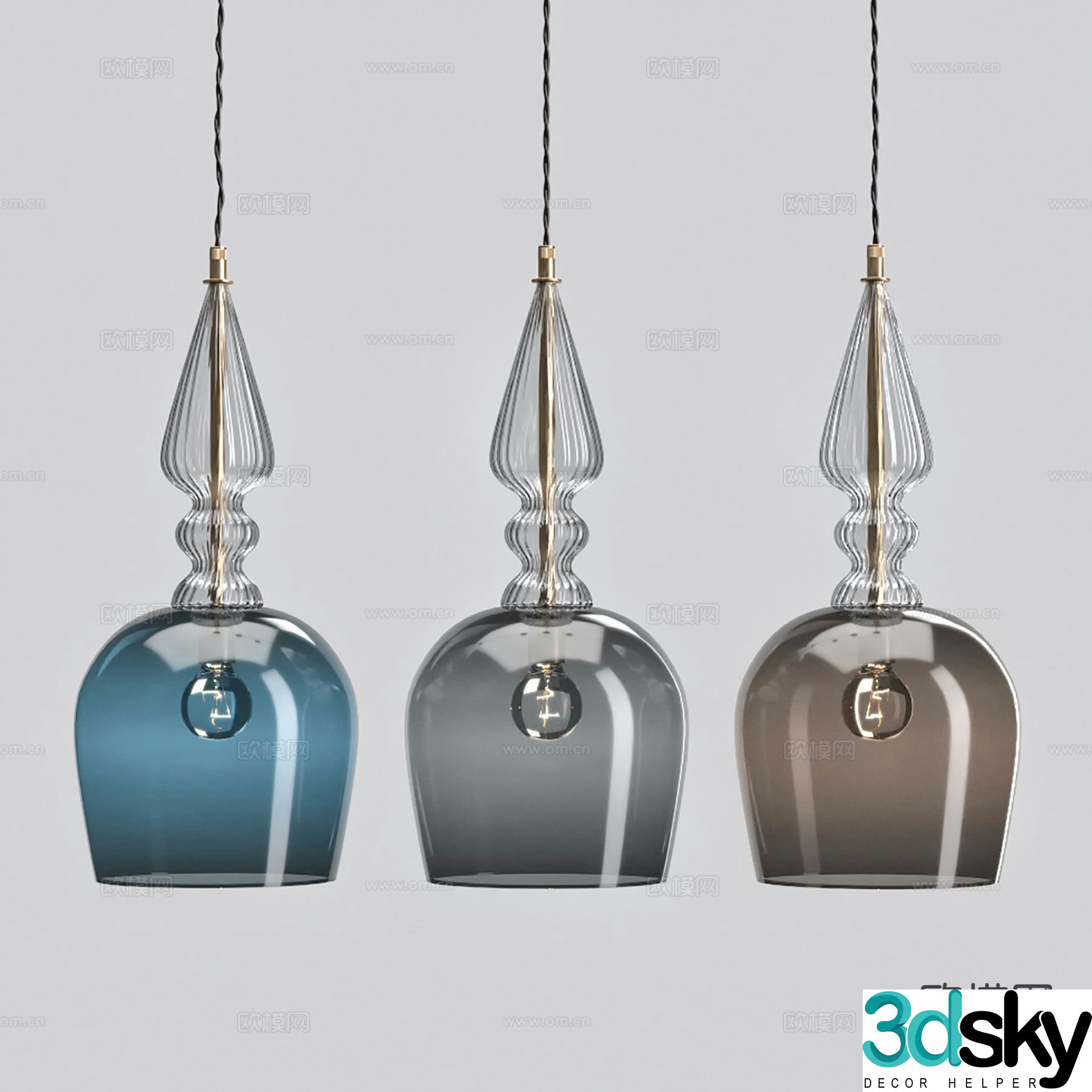 Modern interior chandelier glass chandelier 3d model