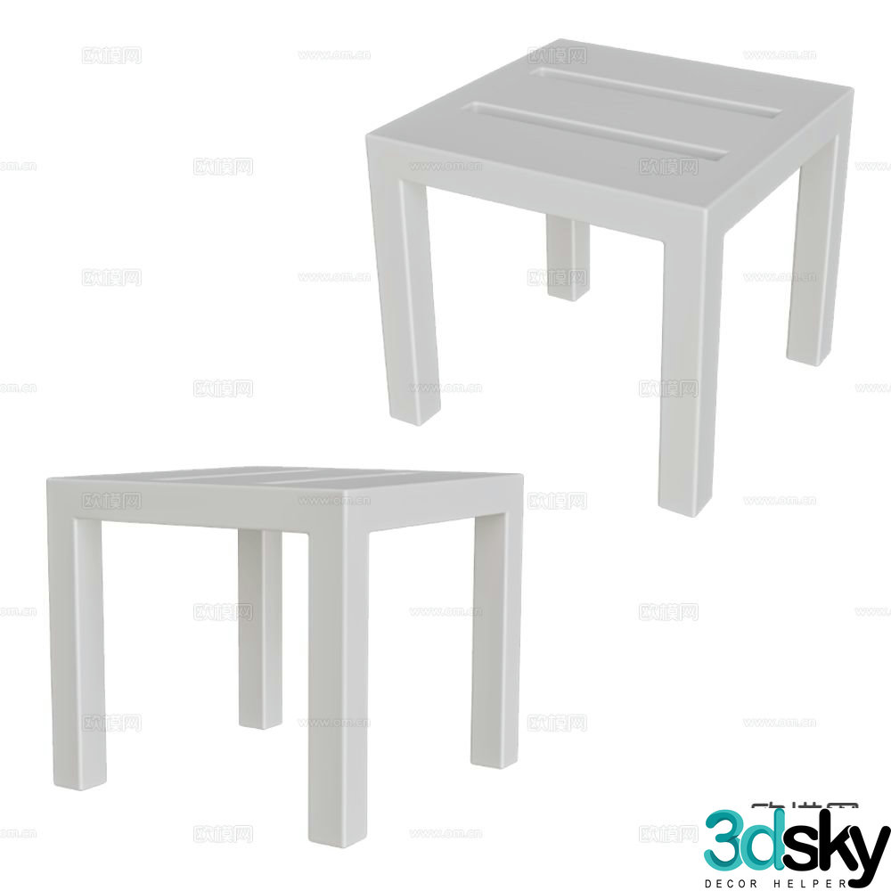 Serralunga stool low stool 3d model
