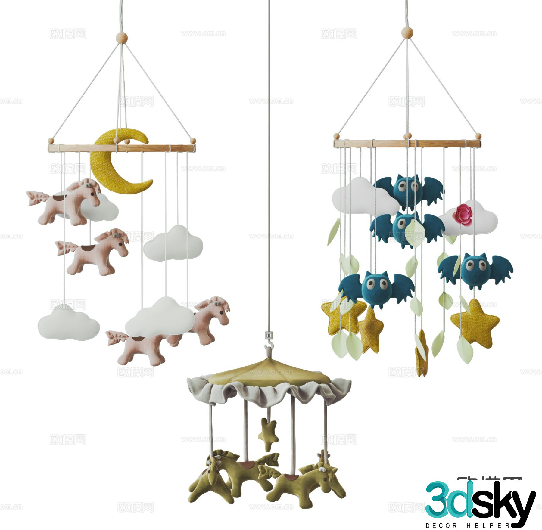Modern children’s cartoon bell hanging ornament 3d model