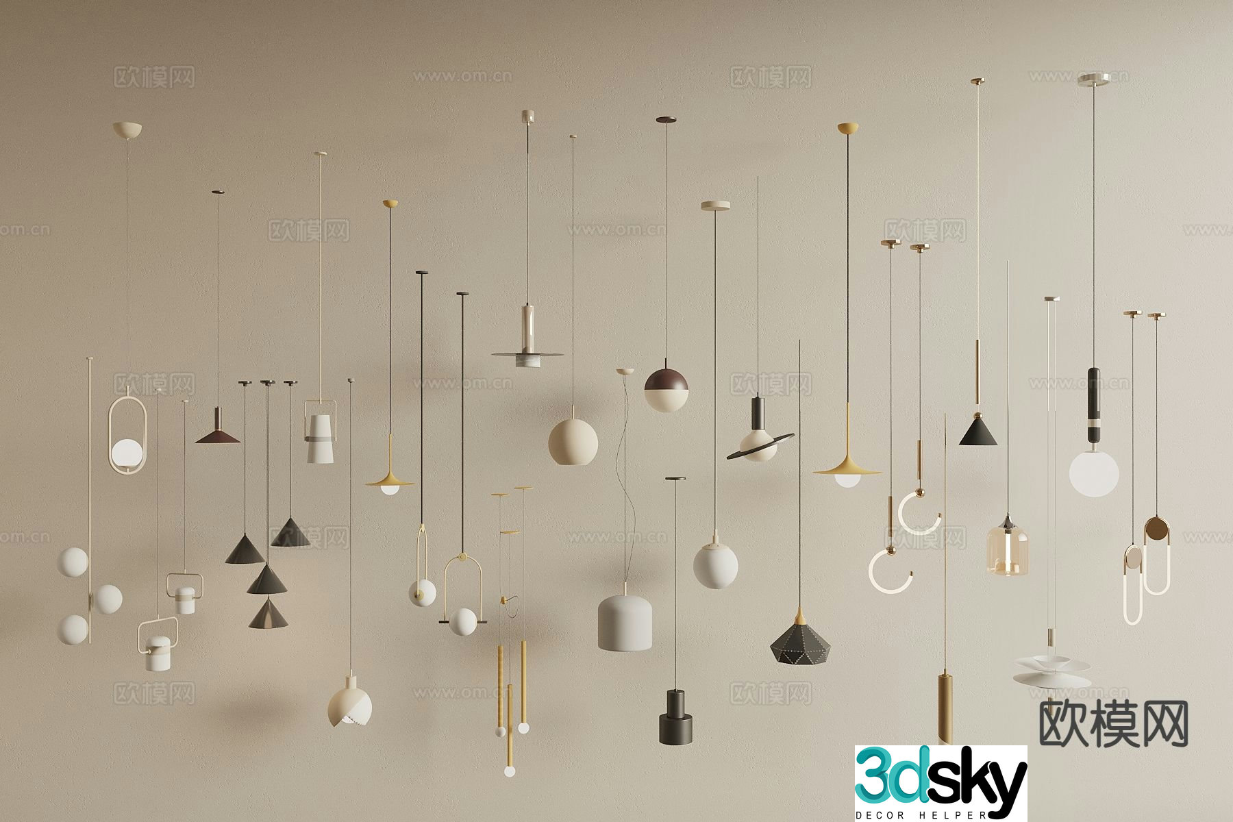 Modern small chandelier bedside chandelier bar chandelier 3d model