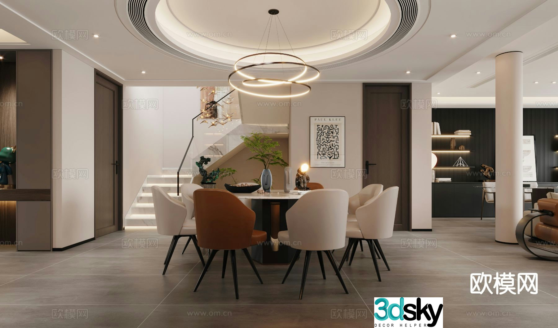 Modern restaurant 3d model