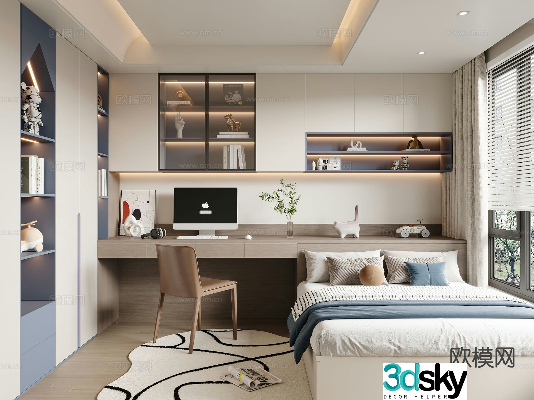 3d model of tatami bedroom and second bedroom