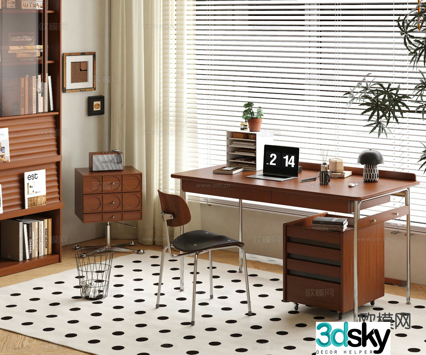 Medieval style desk writing desk 3d model