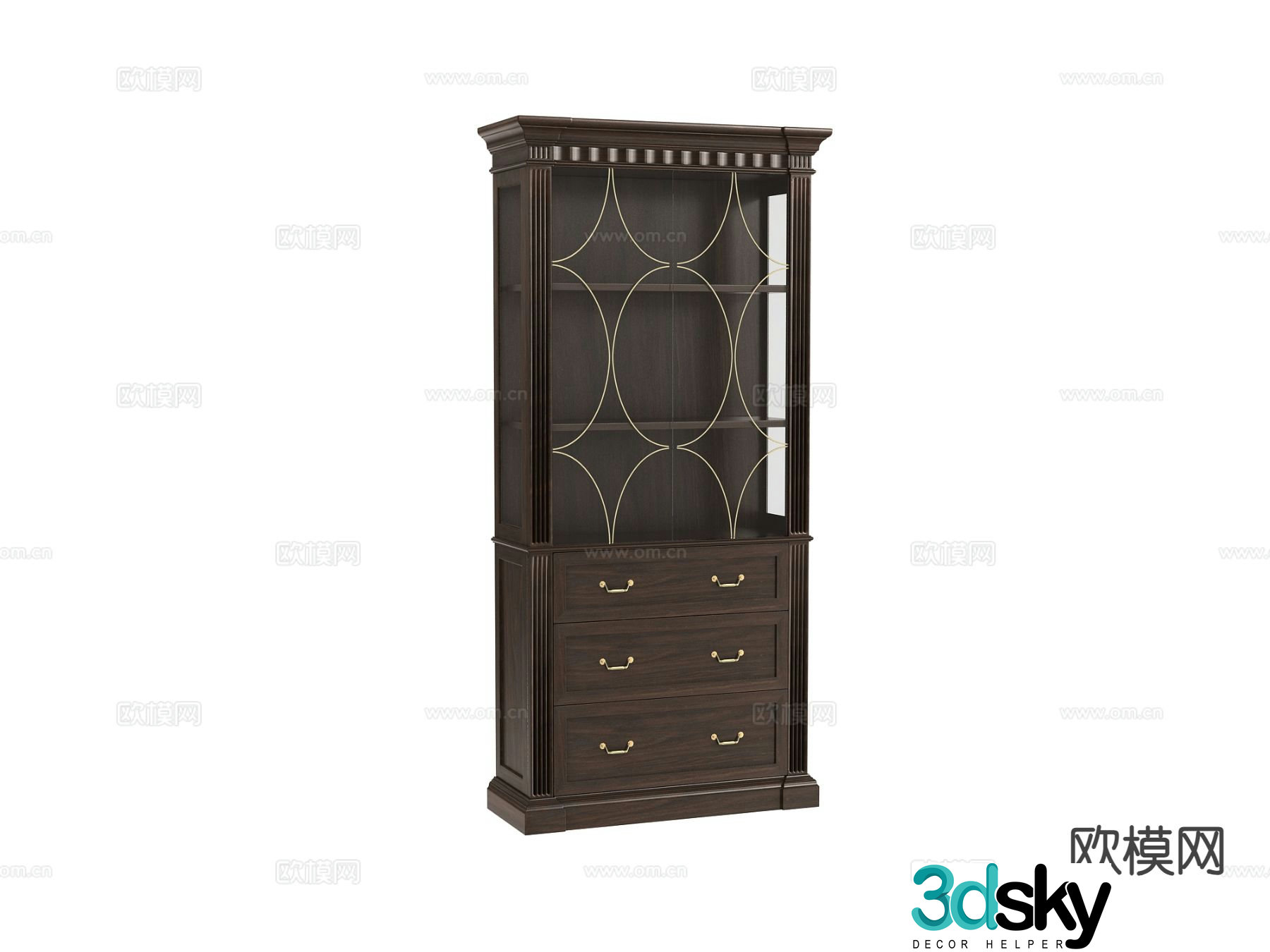 American wine cabinet 3d model
