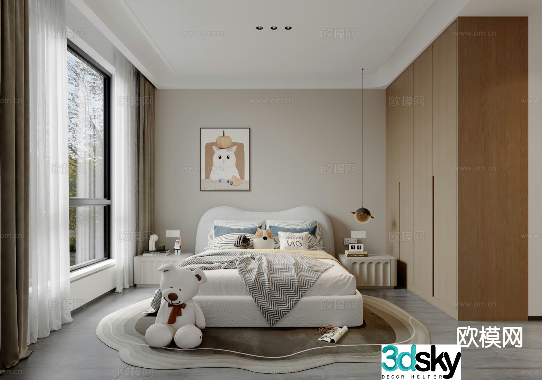 Modern children’s room boy’s room 3d model