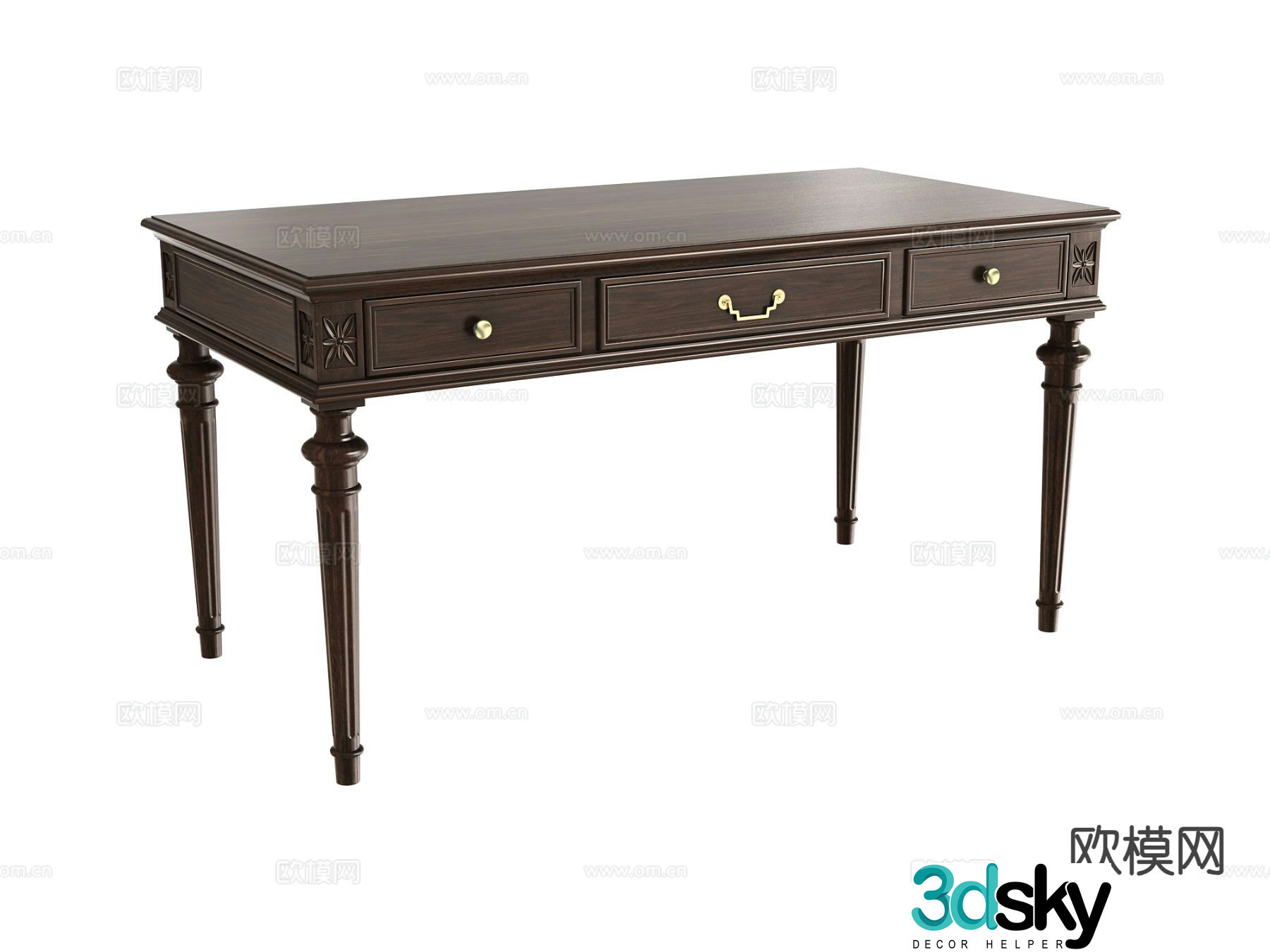 American desk desk 3d model