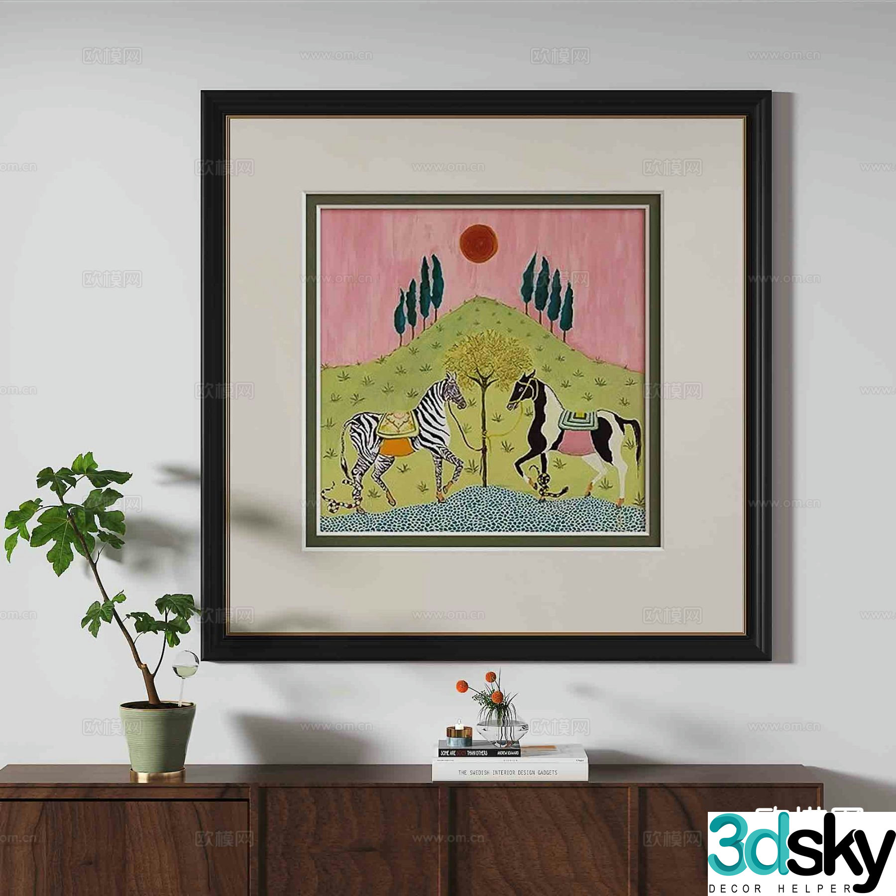 Medieval style oil painting art painting decorative painting 3D model