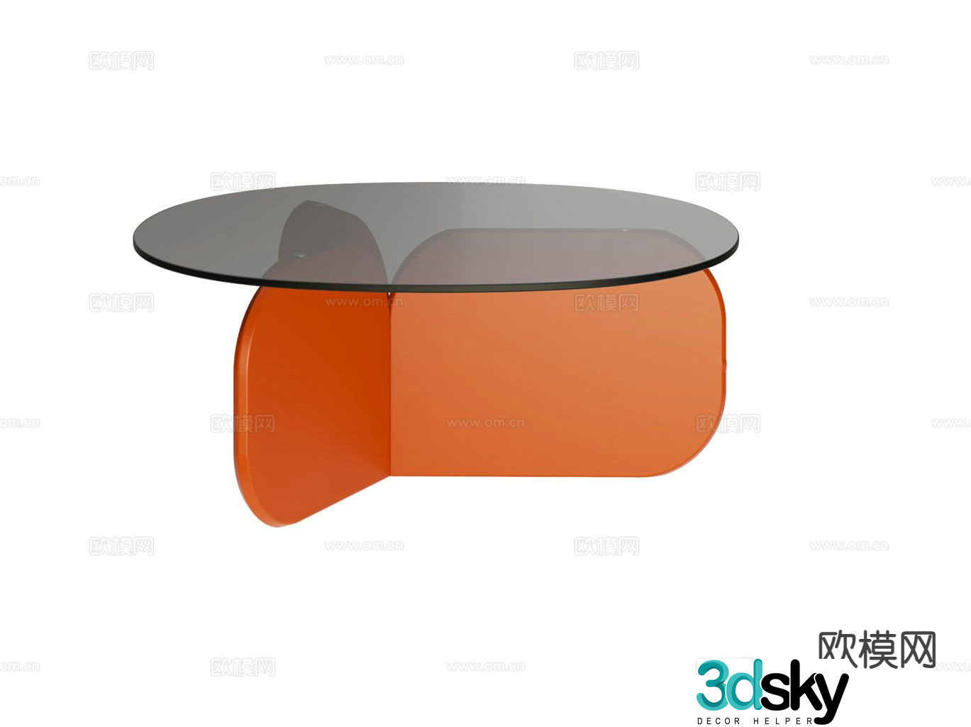 Round coffee table glass coffee table 3d model