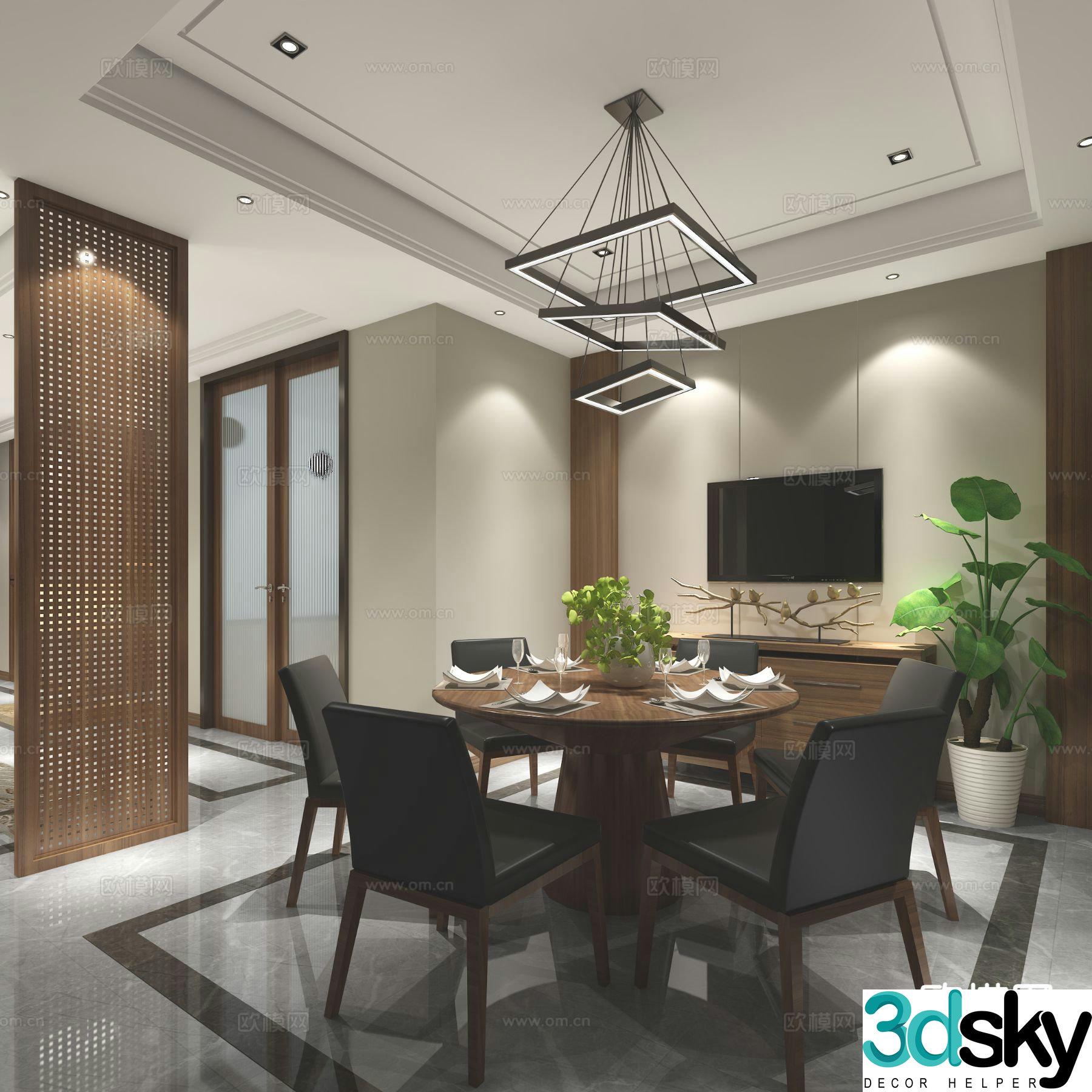 Modern restaurant 3d model