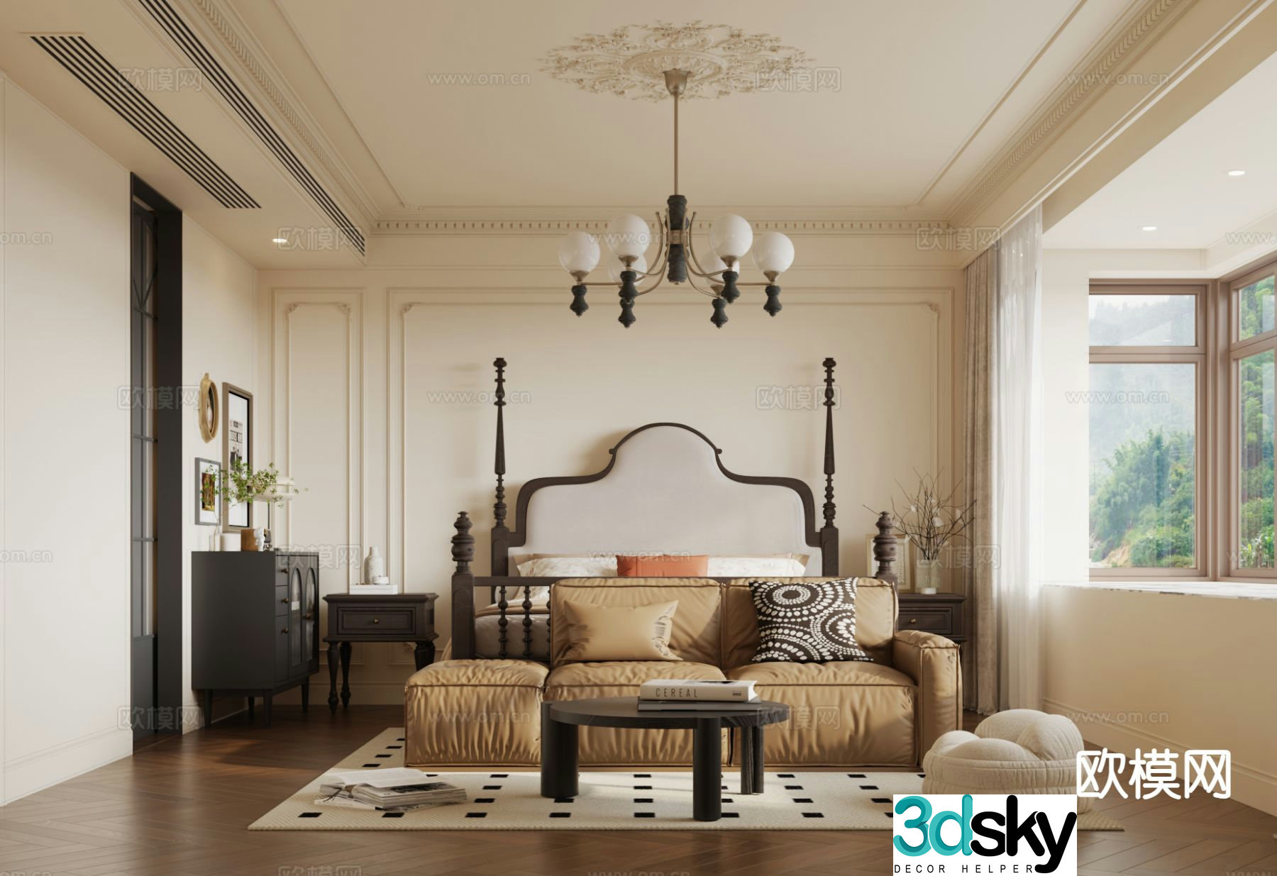 French bedroom master bedroom 3d model