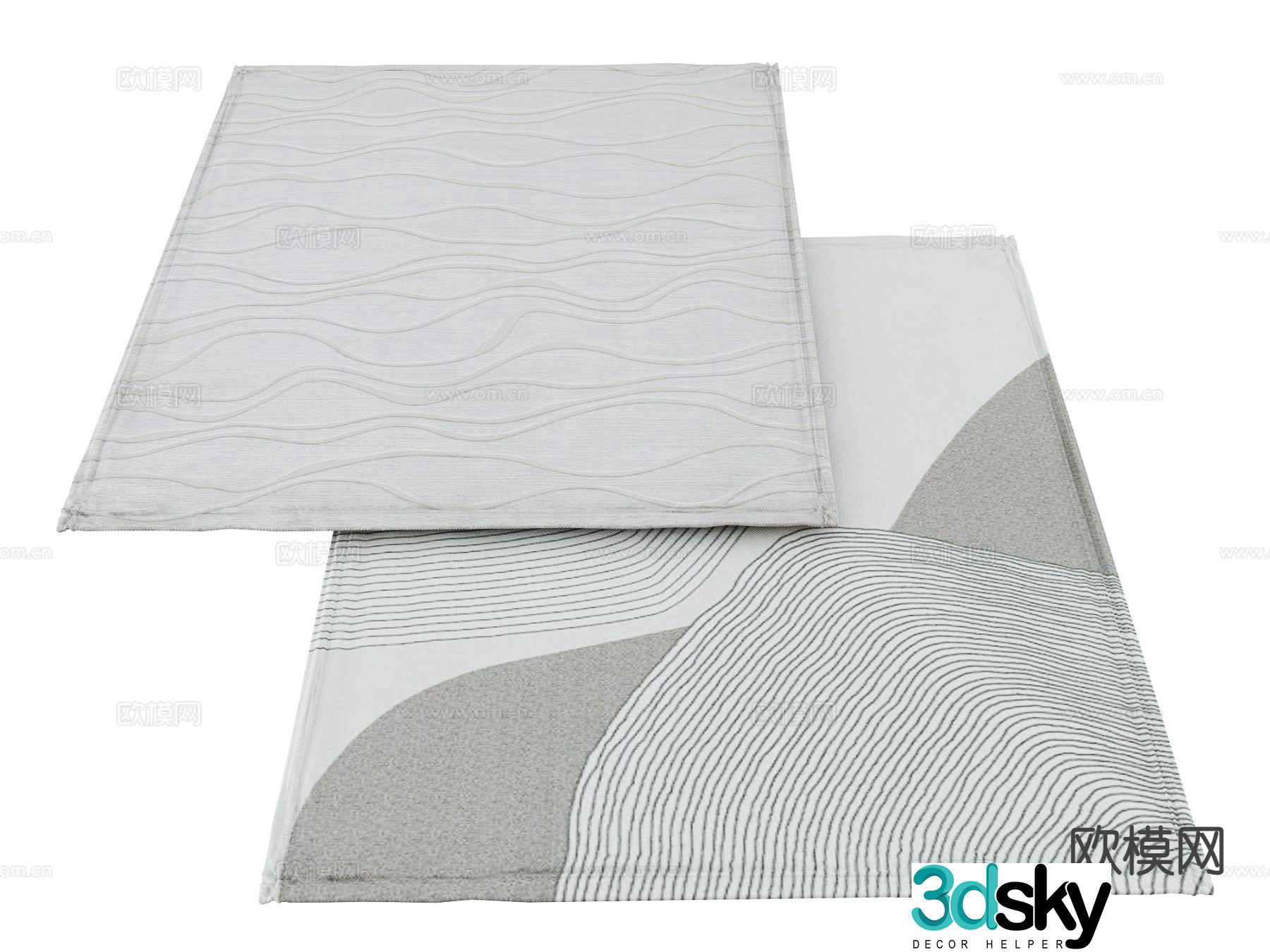 abstract carpet square rug 3d model