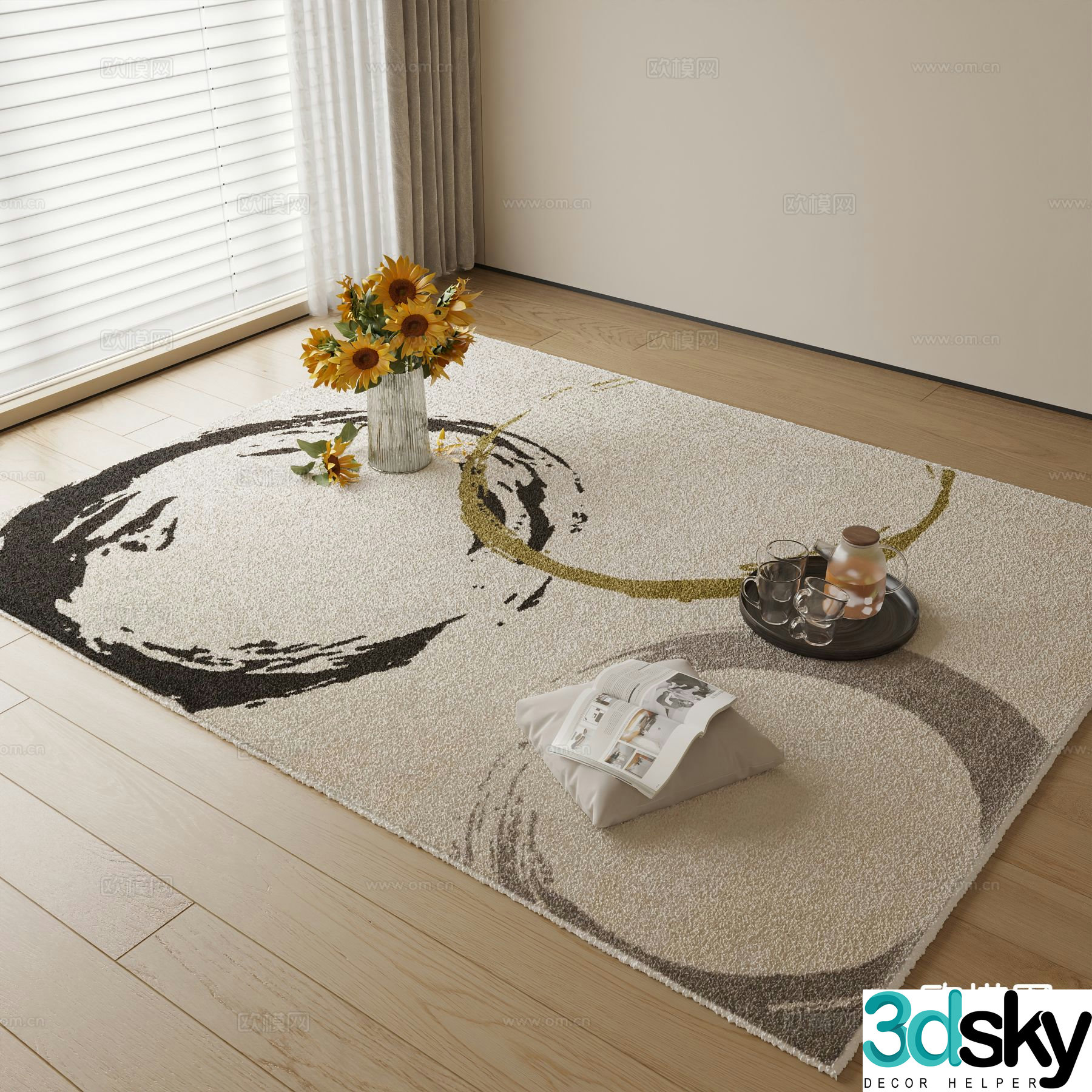 Modern patterned carpet 3d model
