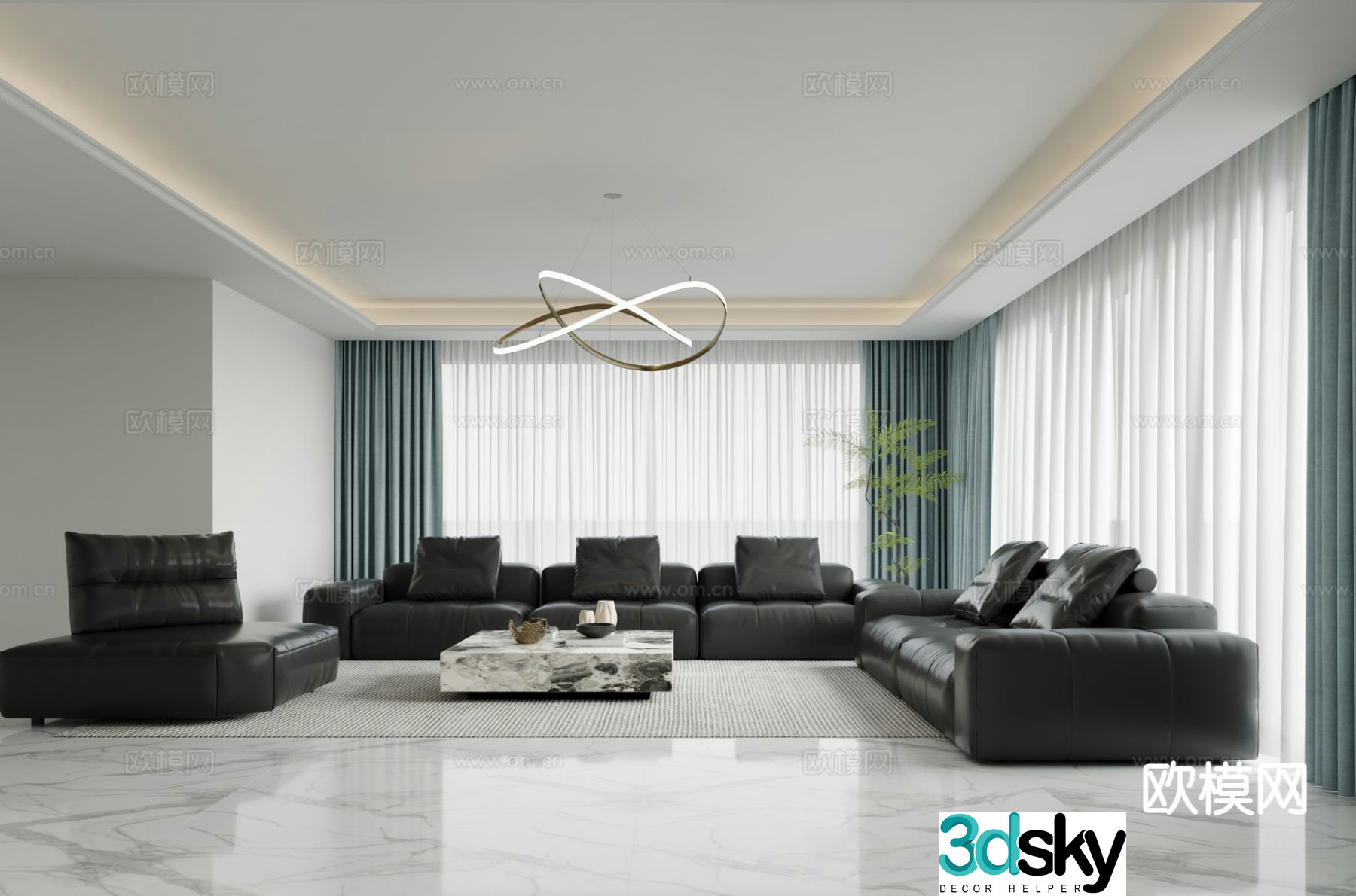 Modern living room 3d model