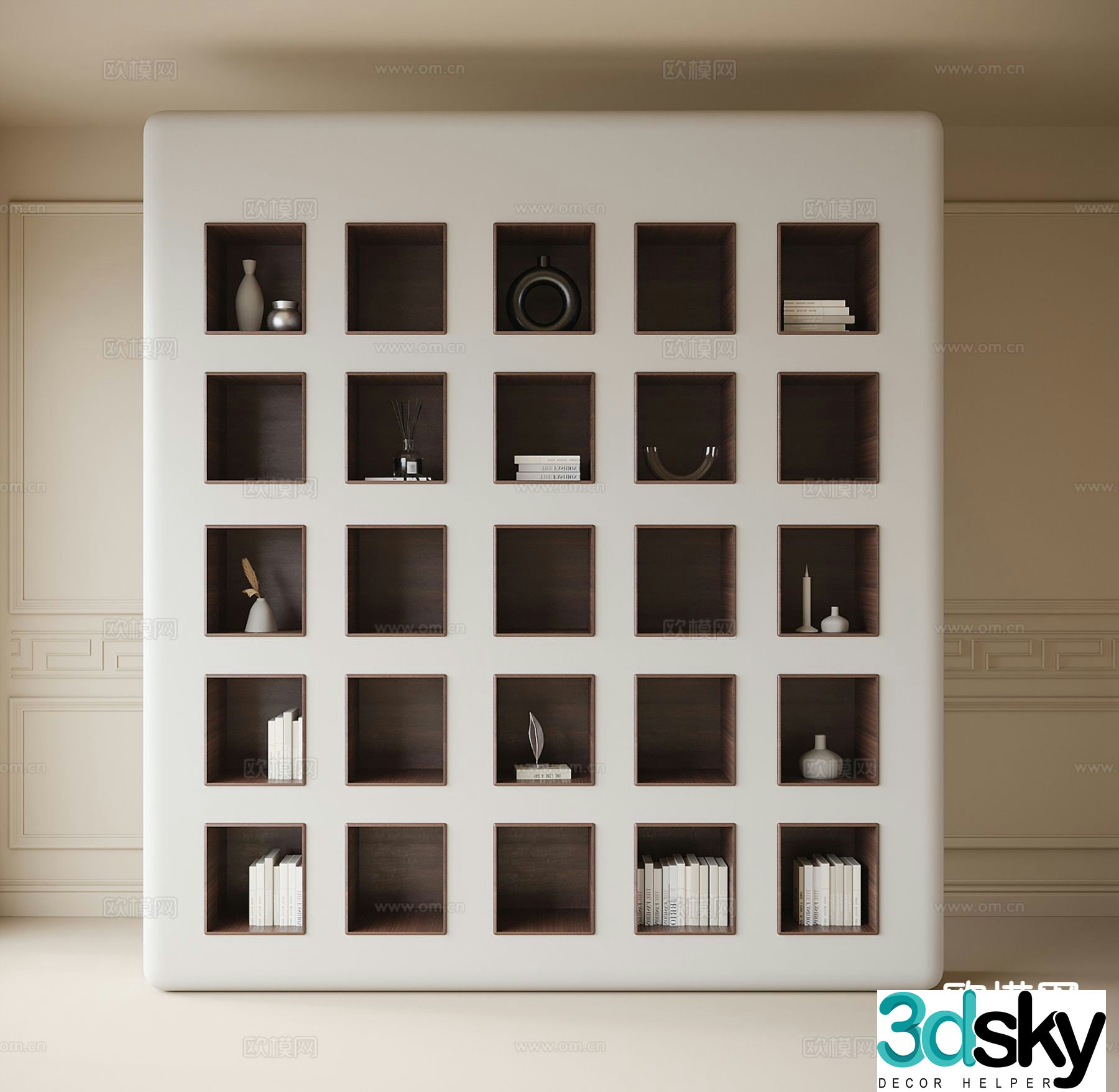 Modern decorative cabinet shelf 3d model