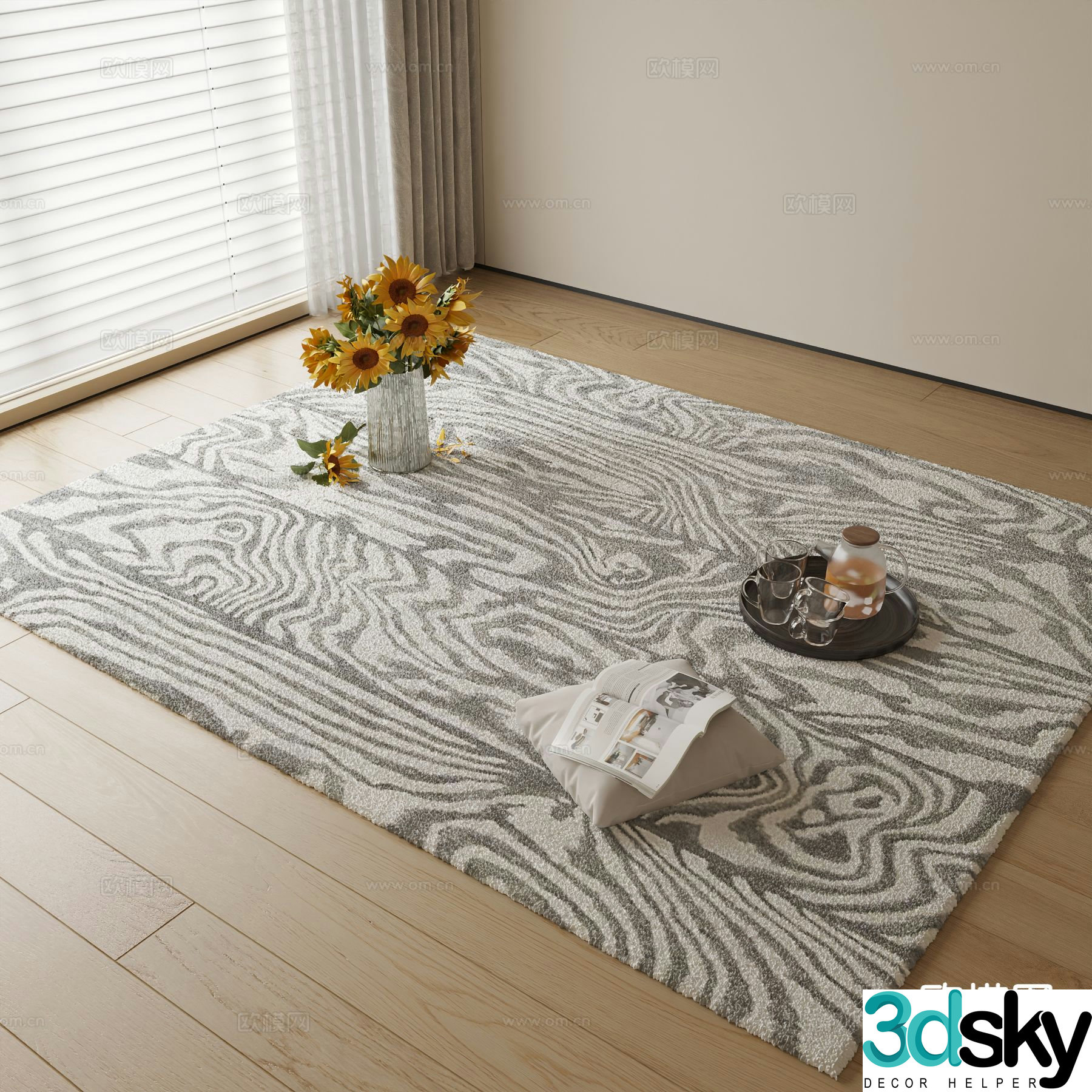 Modern patterned carpet 3d model
