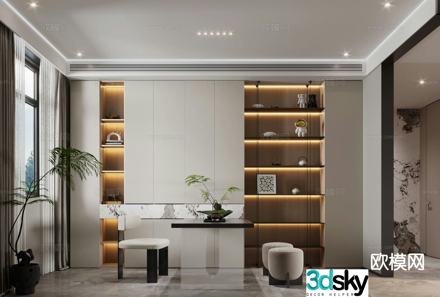 Modern tea room 3d model