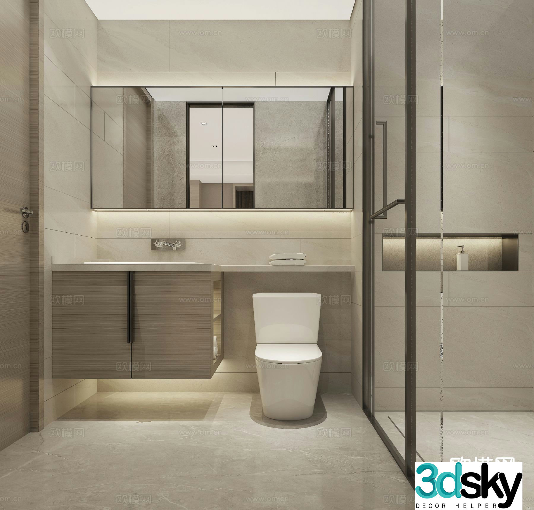 Modern bathroom bathroom toilet 3d model