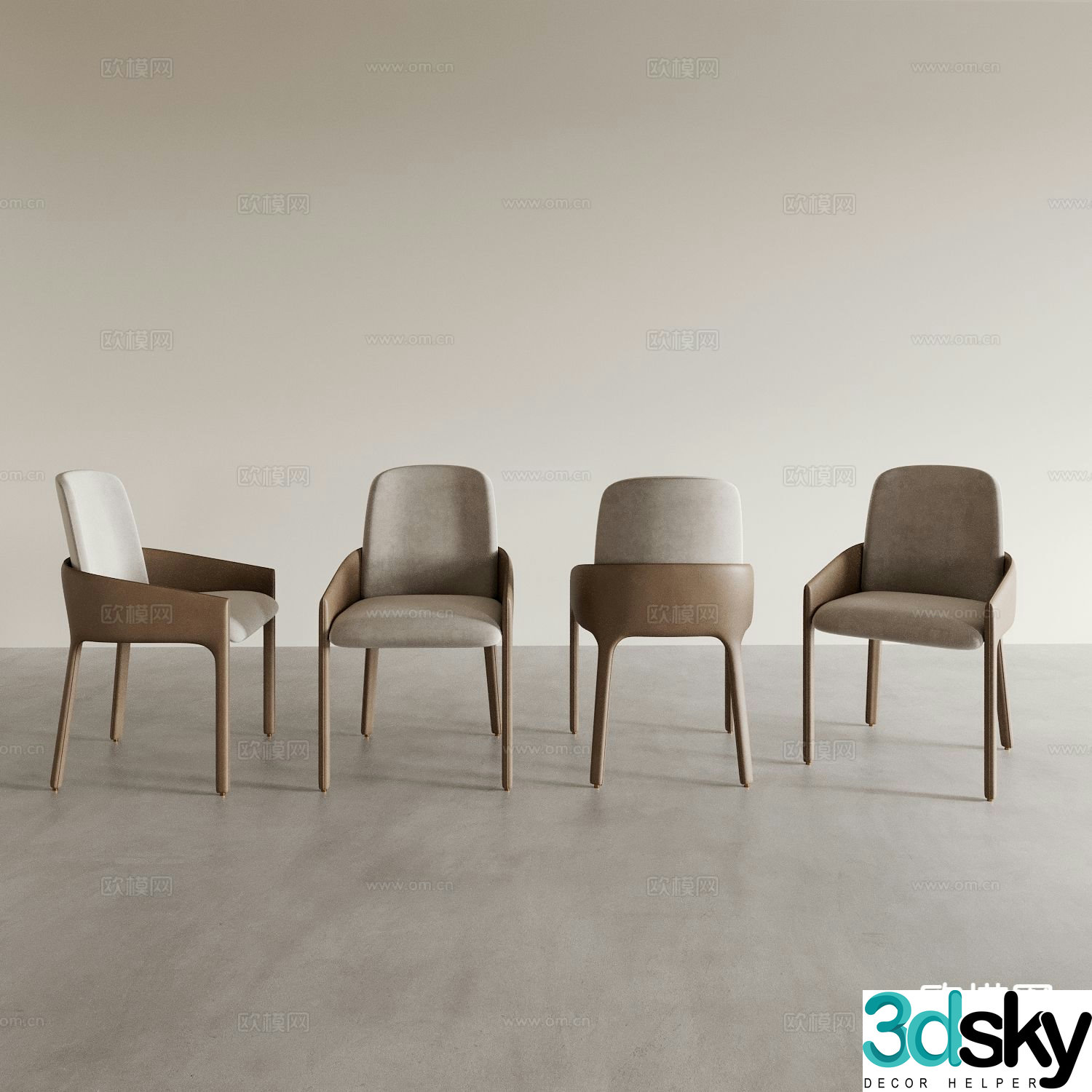 Modern chair dining chair 3d model