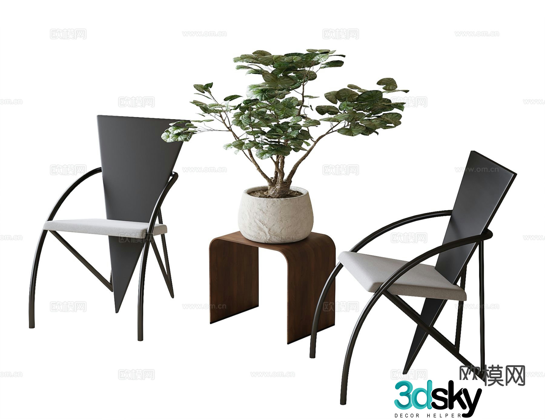 Modern coffee chair negotiation chair leisure chair single chair 3d model
