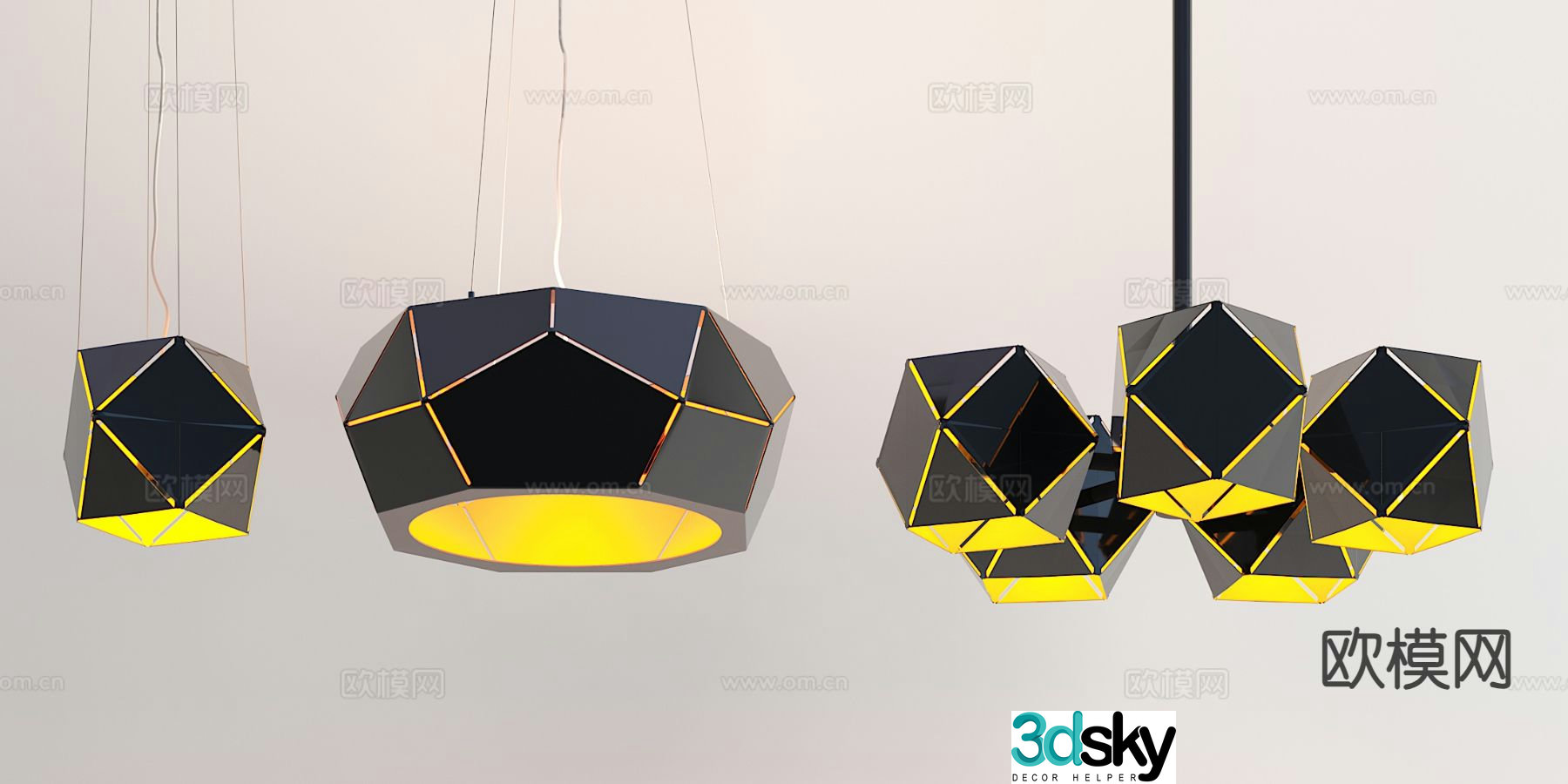 Art chandelier hall chandelier 3d model