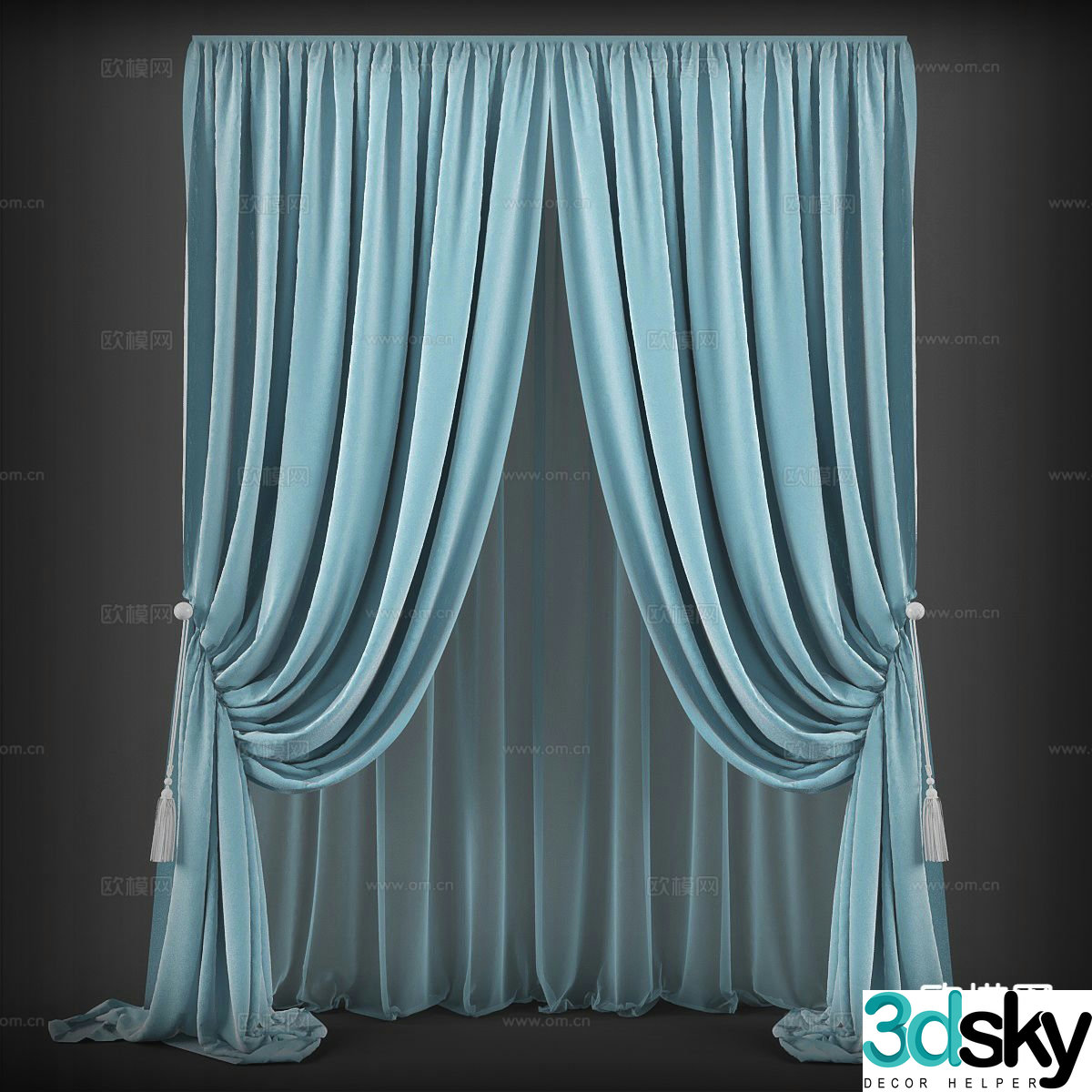 Plain curtains and screens 3d model