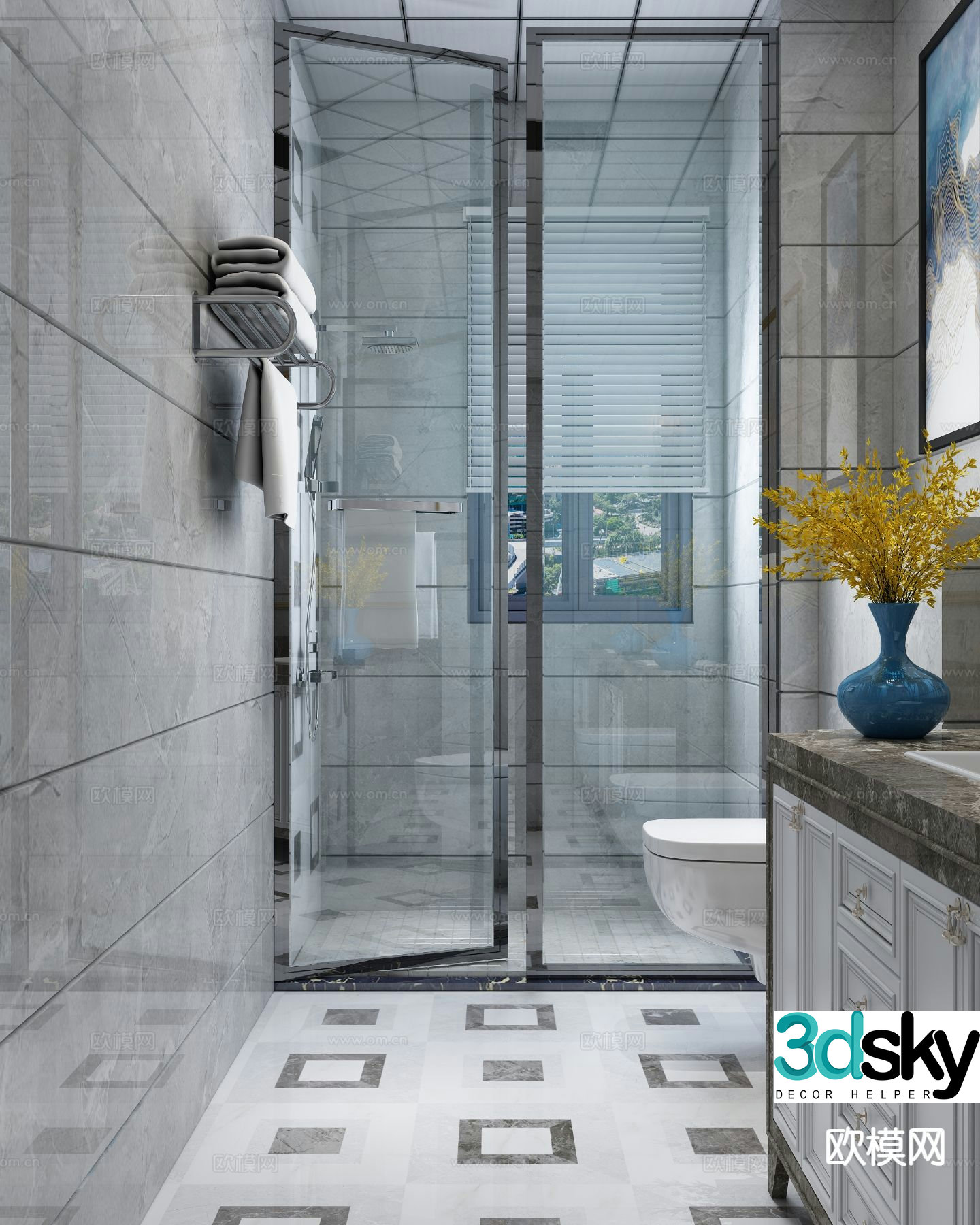 modern bathroom bathroom toilet 3d model
