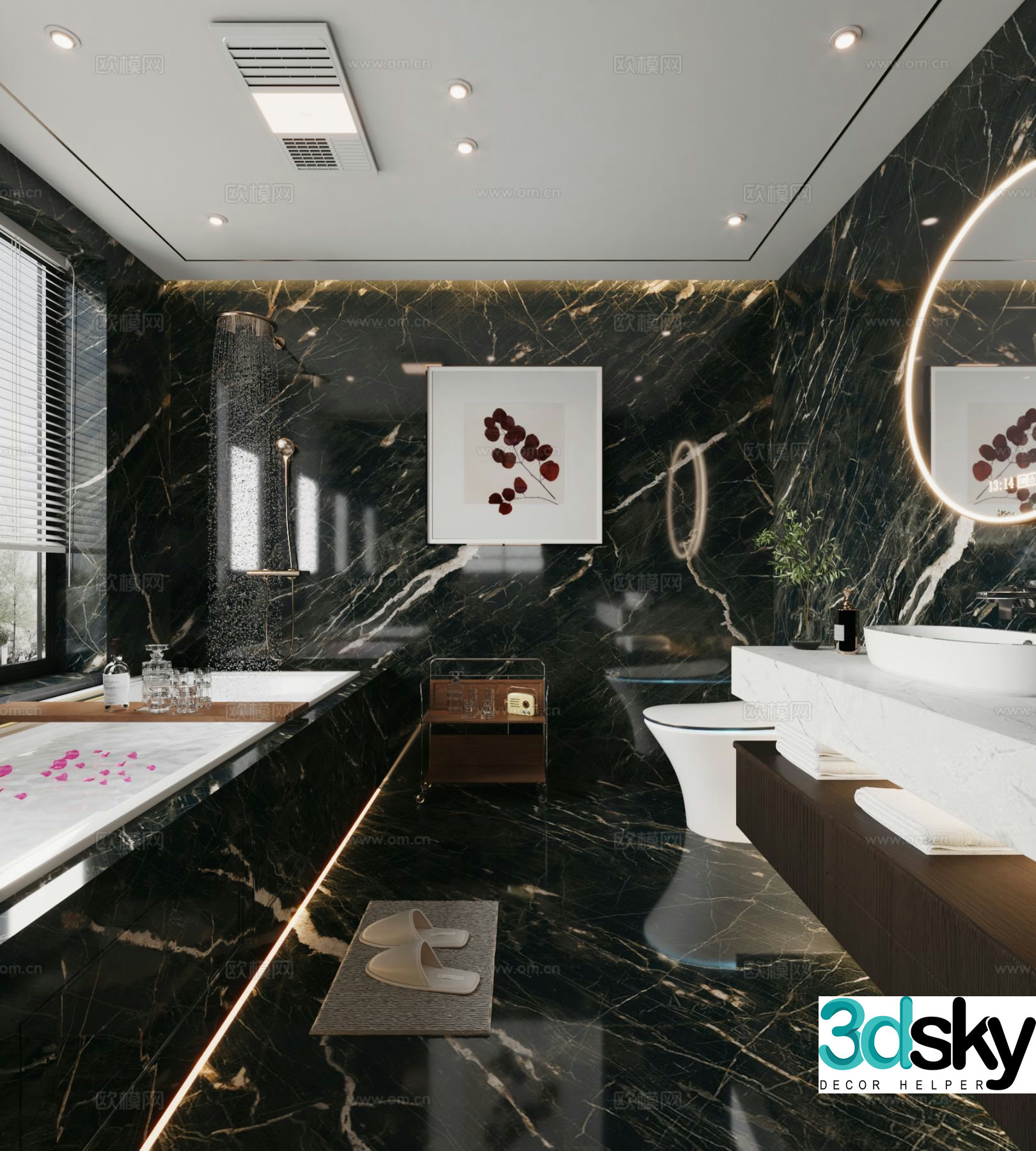 Modern bathroom bathroom toilet 3d model