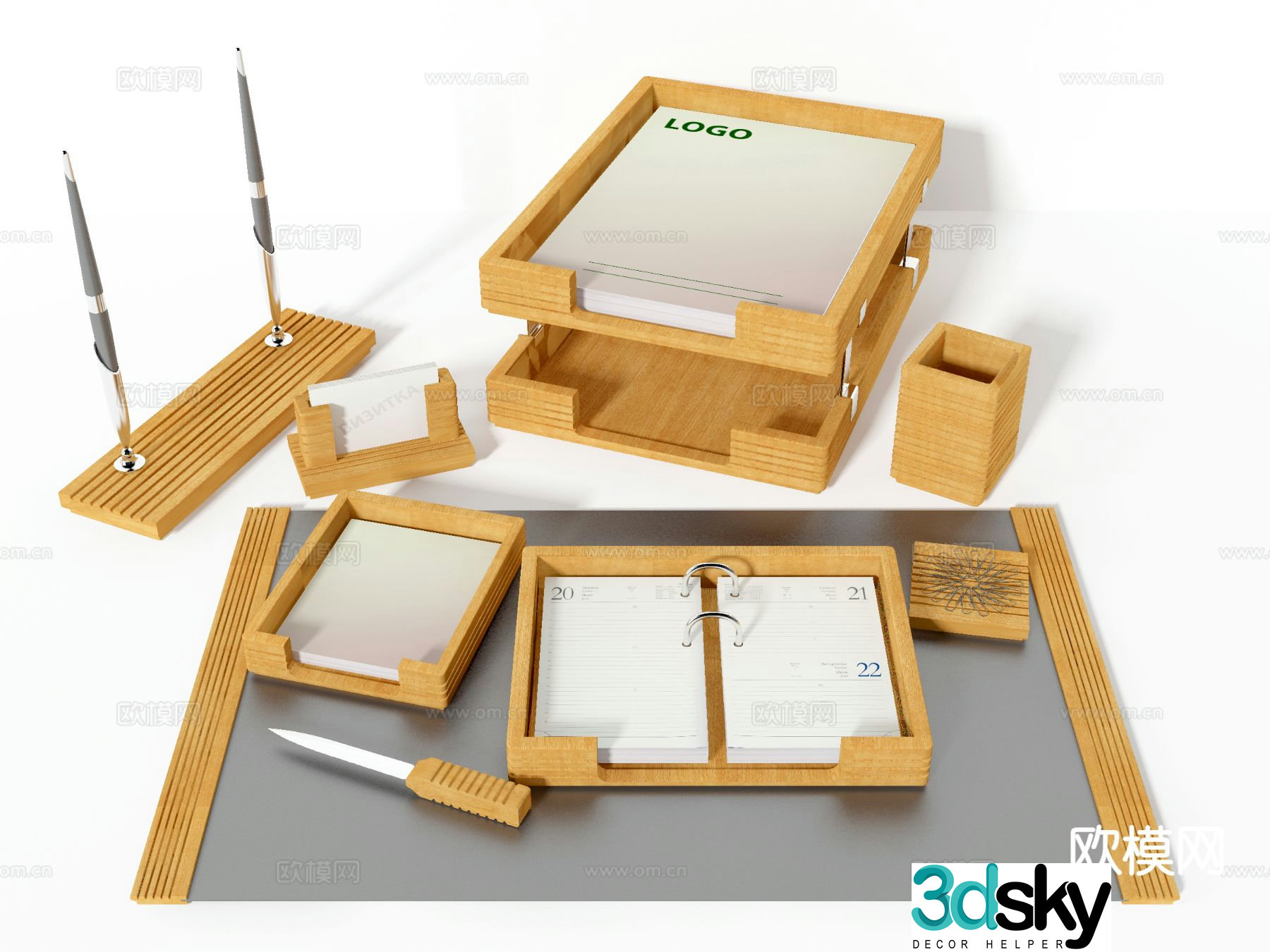 Paper knife paper storage box note paper paper 3d model