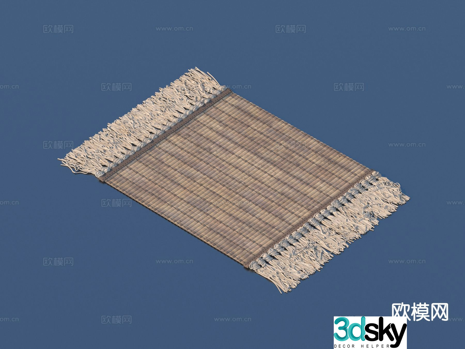 Bamboo mat tea tray tea sea tea set 3d model