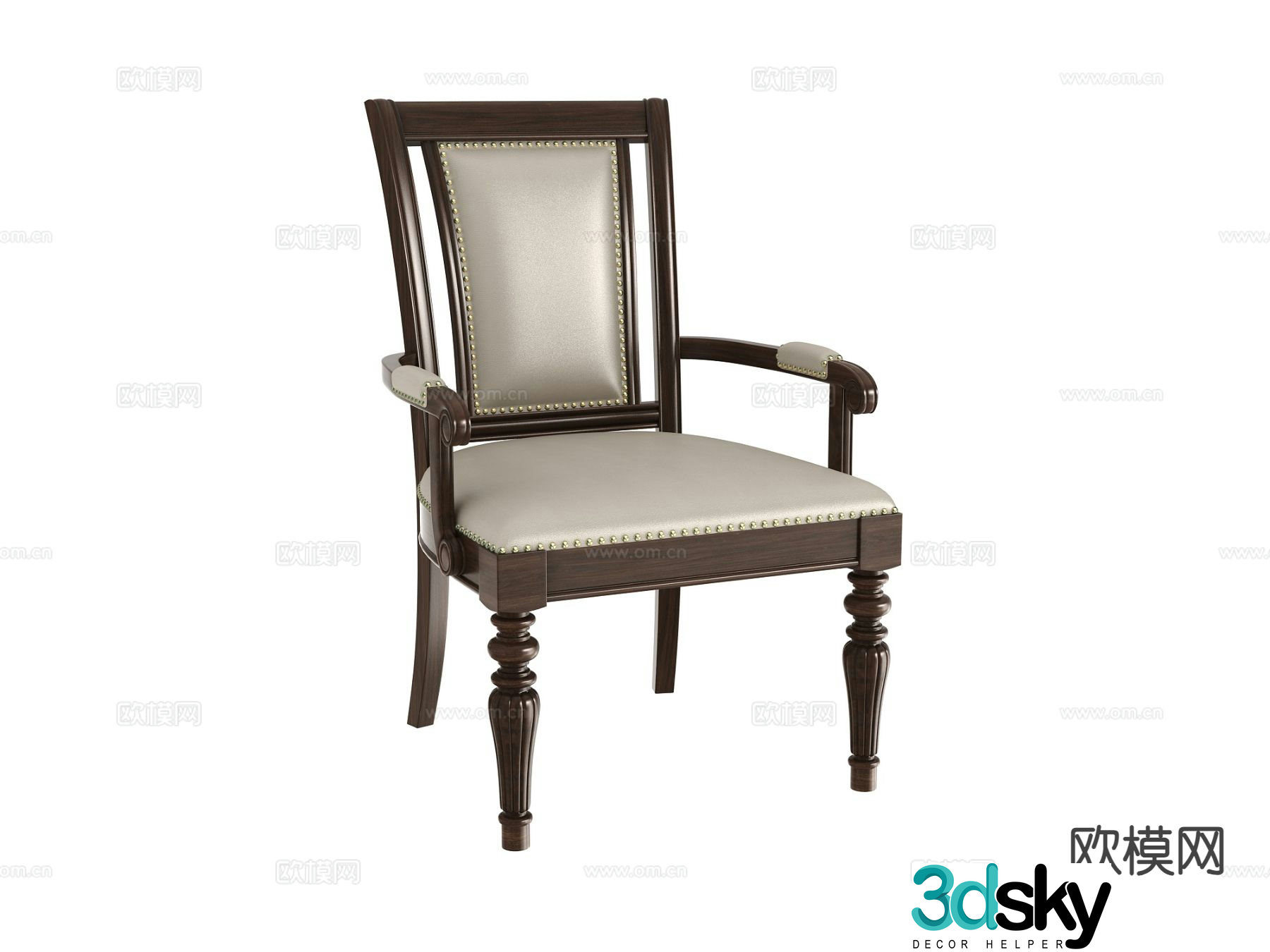 American chair armchair leisure chair book chair 3d model
