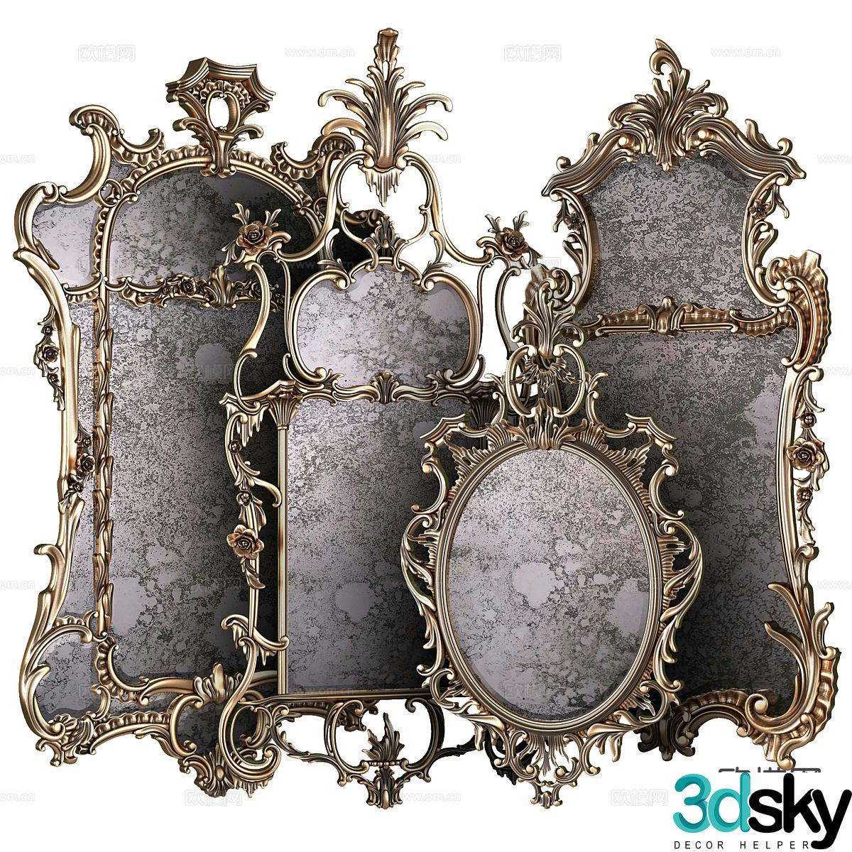 Special-shaped mirror decorative mirror hanging mirror 3D model