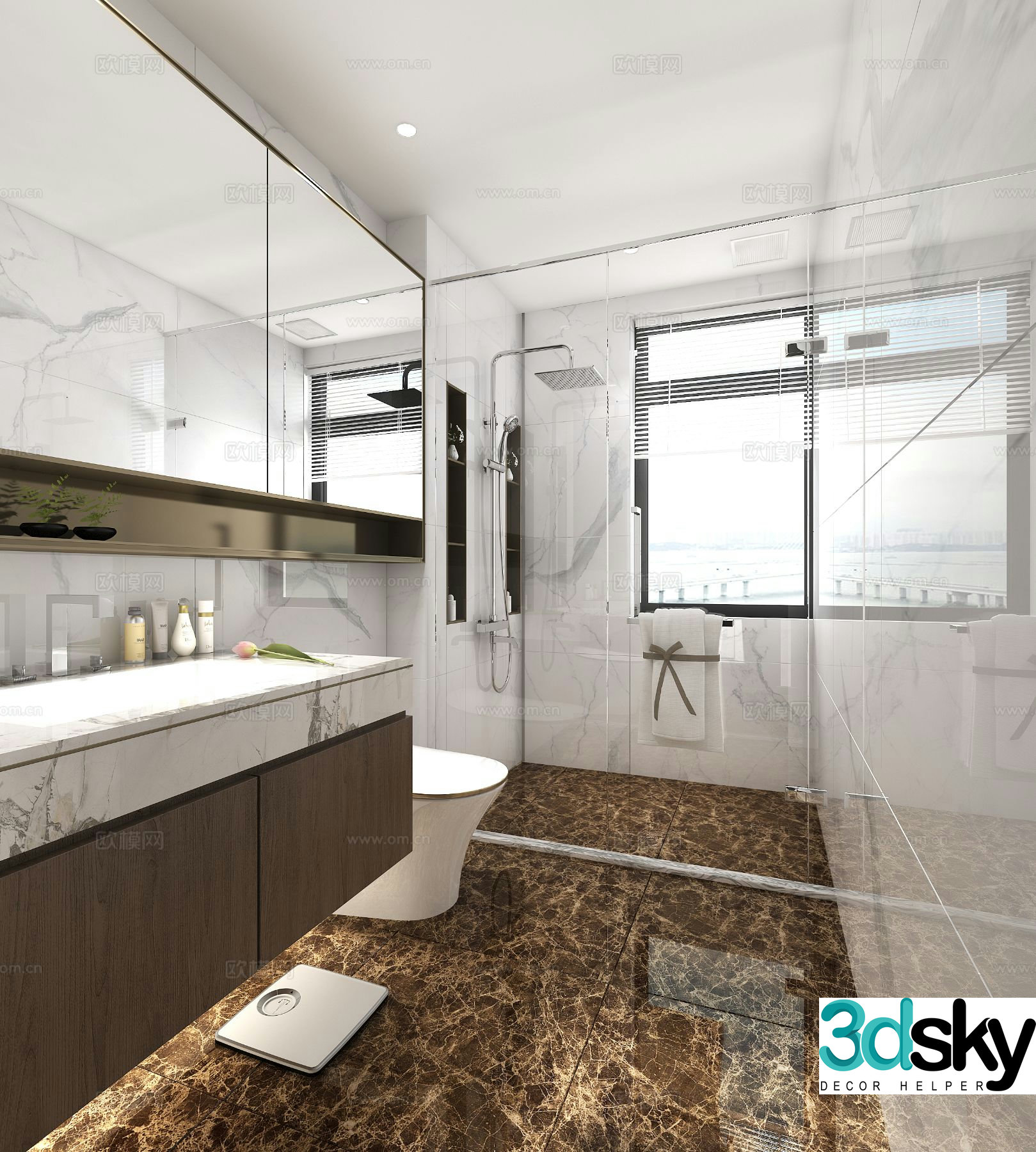 Modern bathroom bathroom toilet 3d model