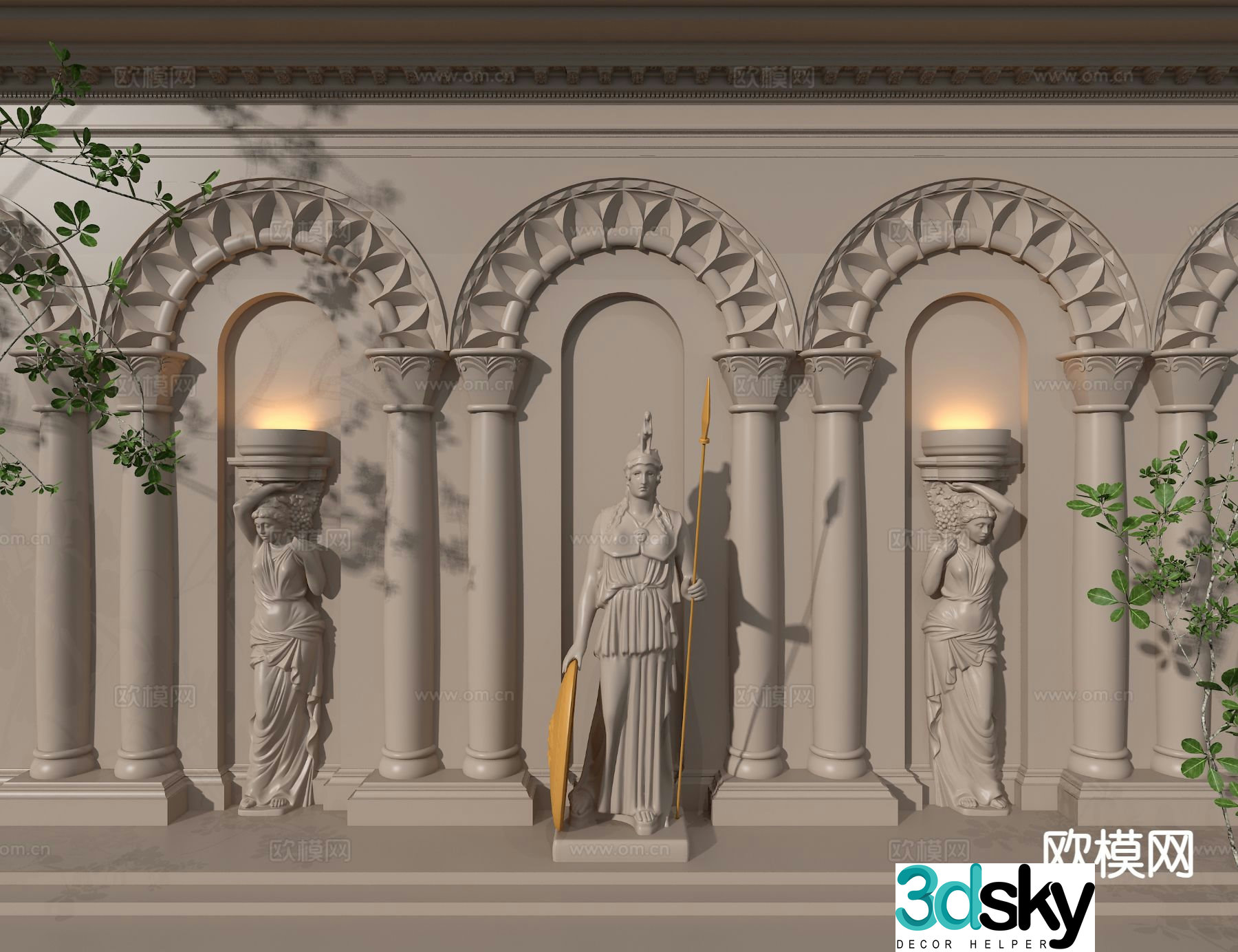 European mythological sculpture figure sculpture 3D model