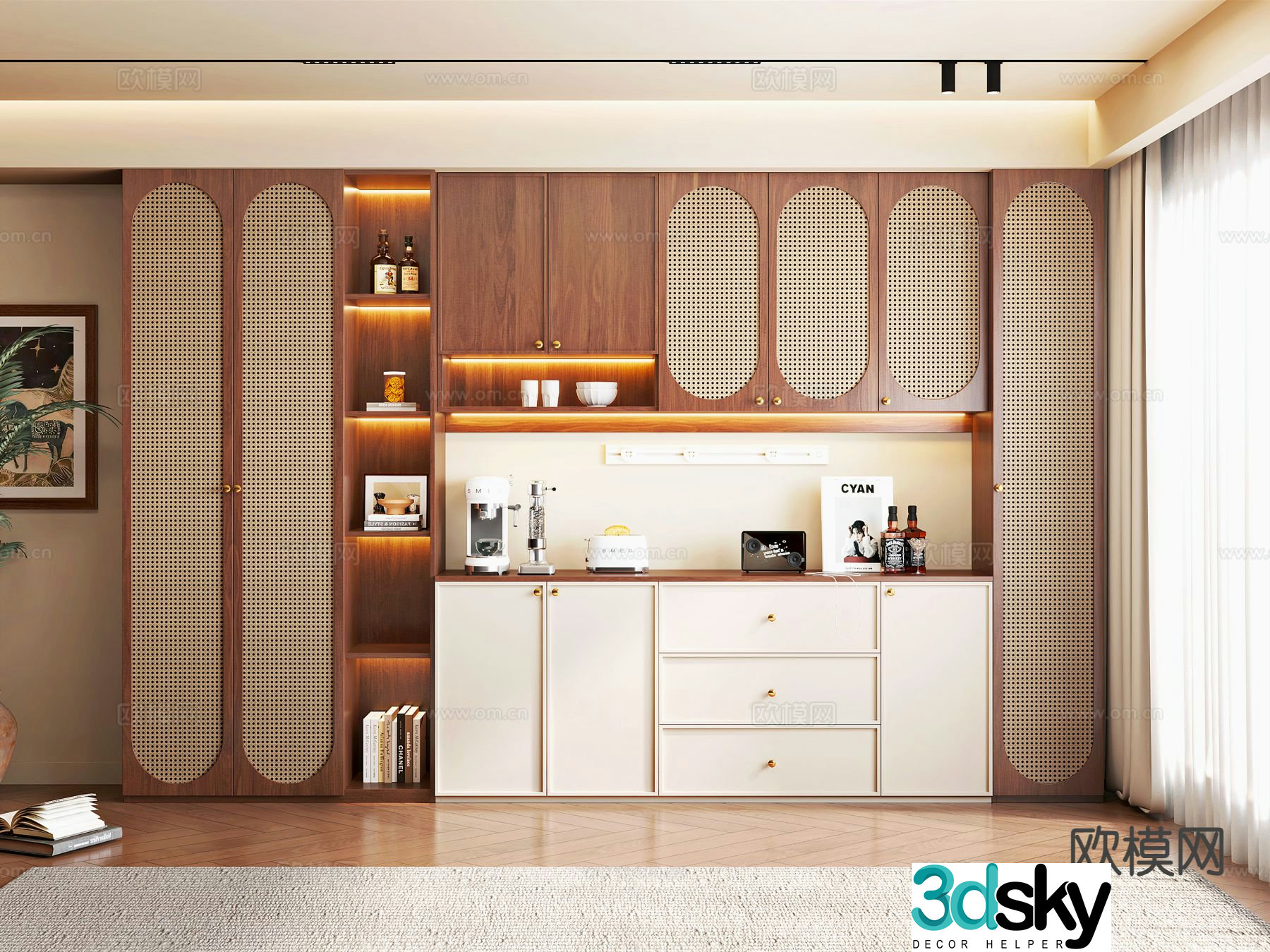 Medieval style sideboard 3d model