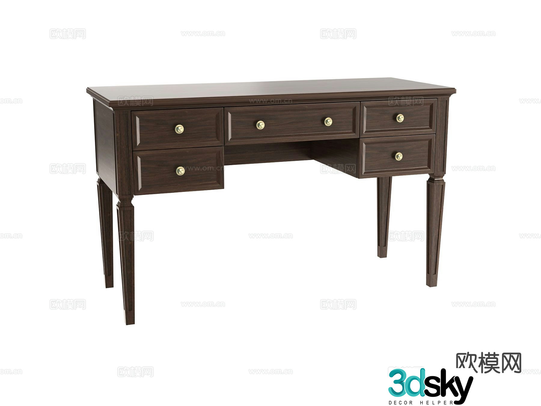 American desk desk 3d model