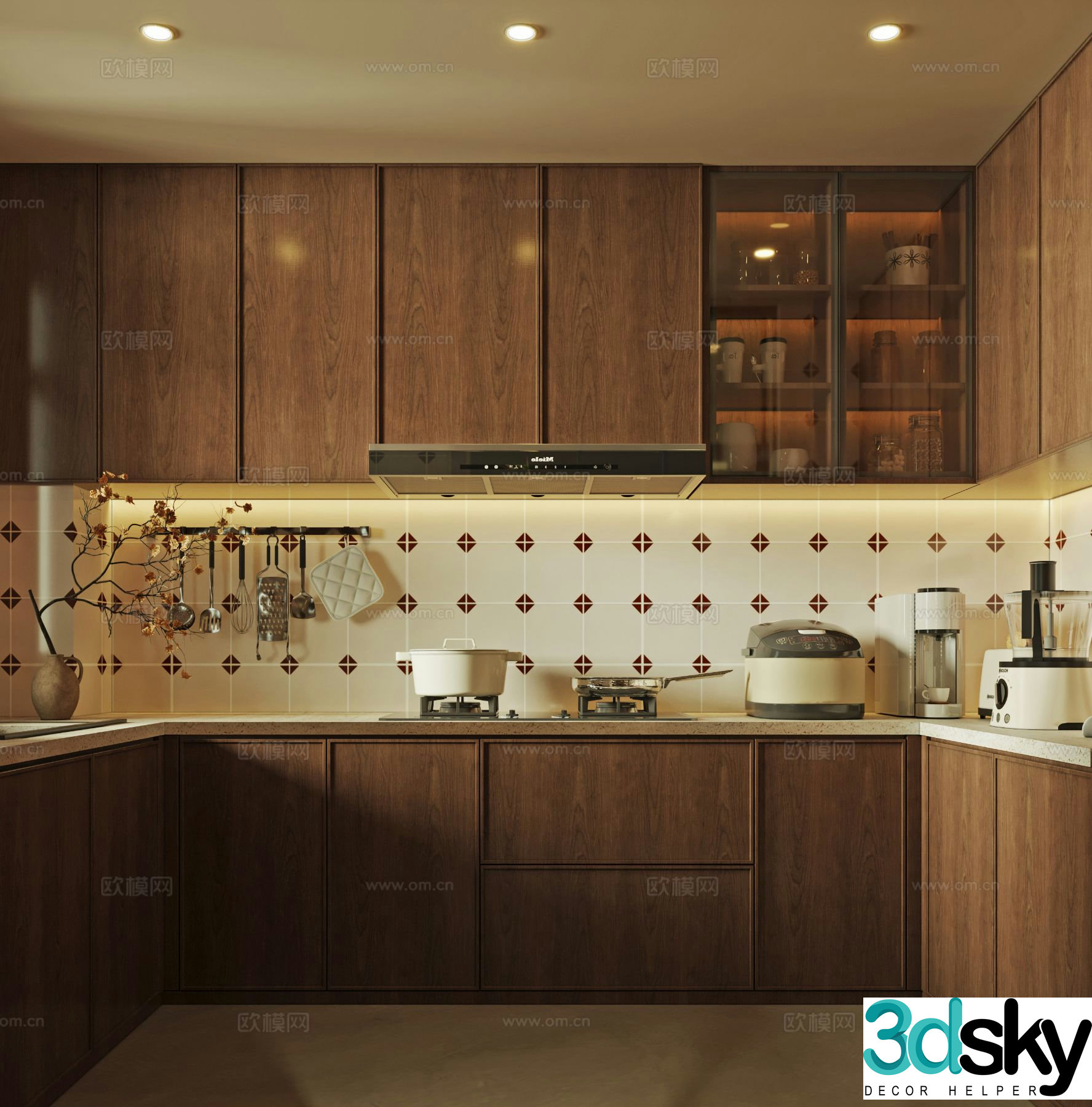 wabi-sabi kitchen cabinet 3d model