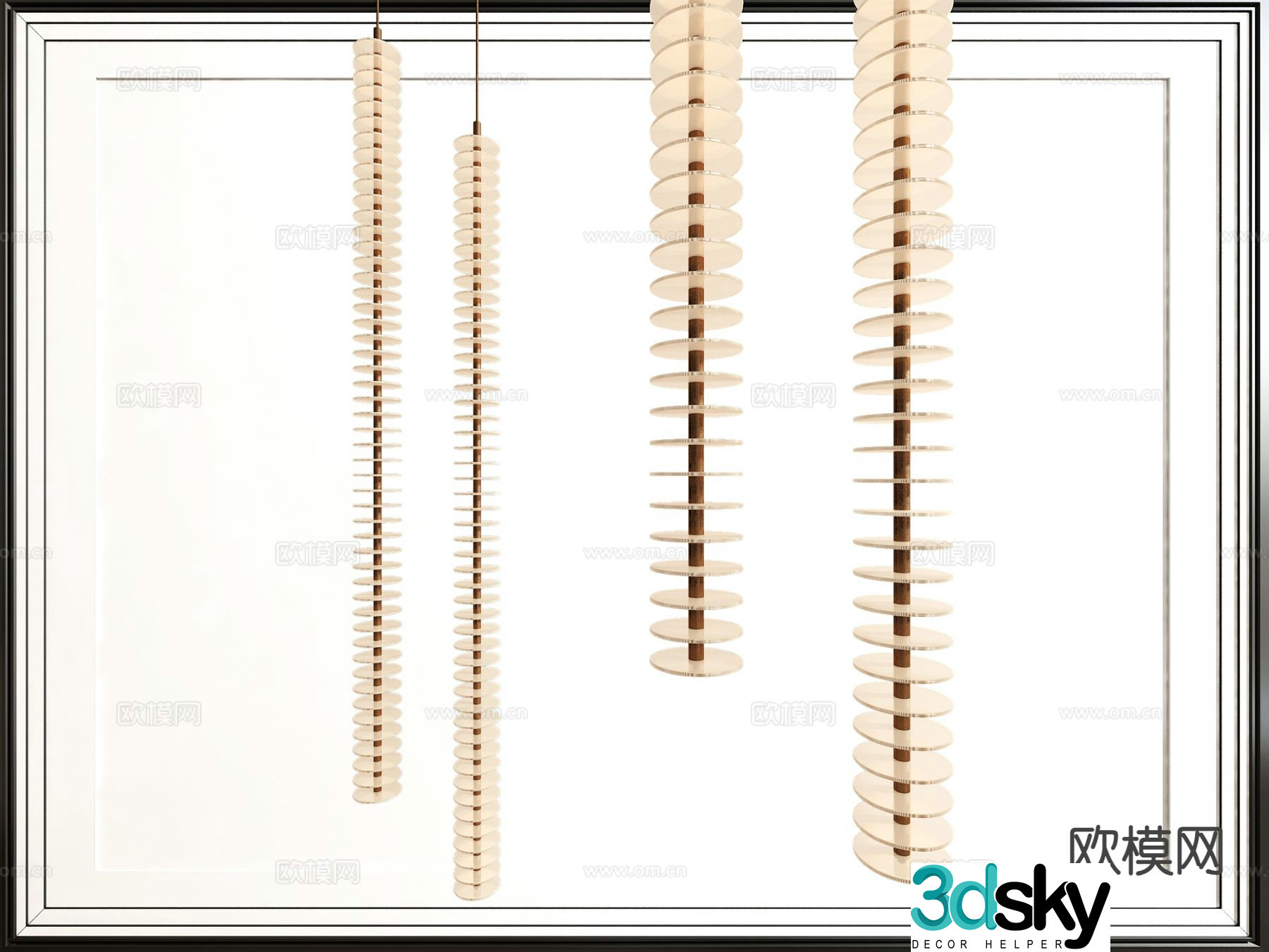 Light luxury chandelier long chandelier 3d model