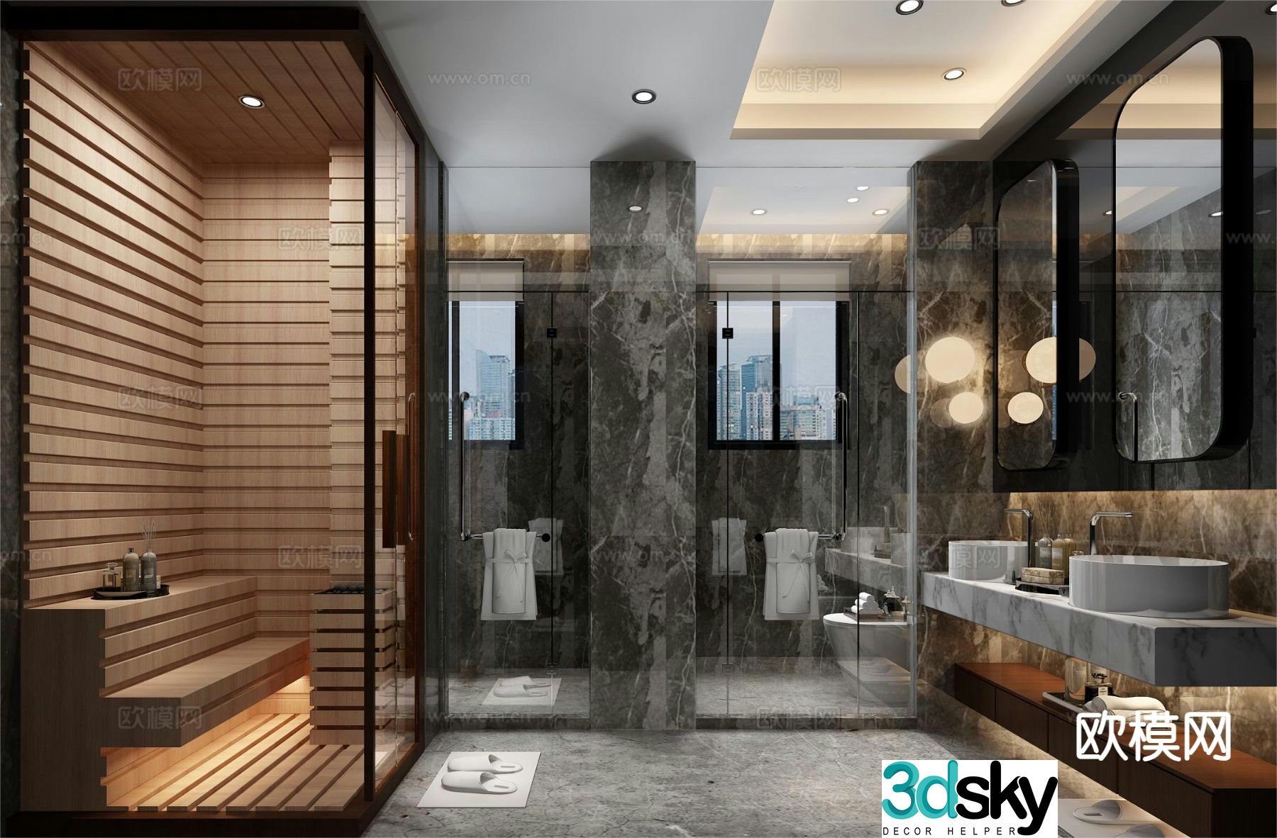 Modern bathroom bathroom toilet 3d model