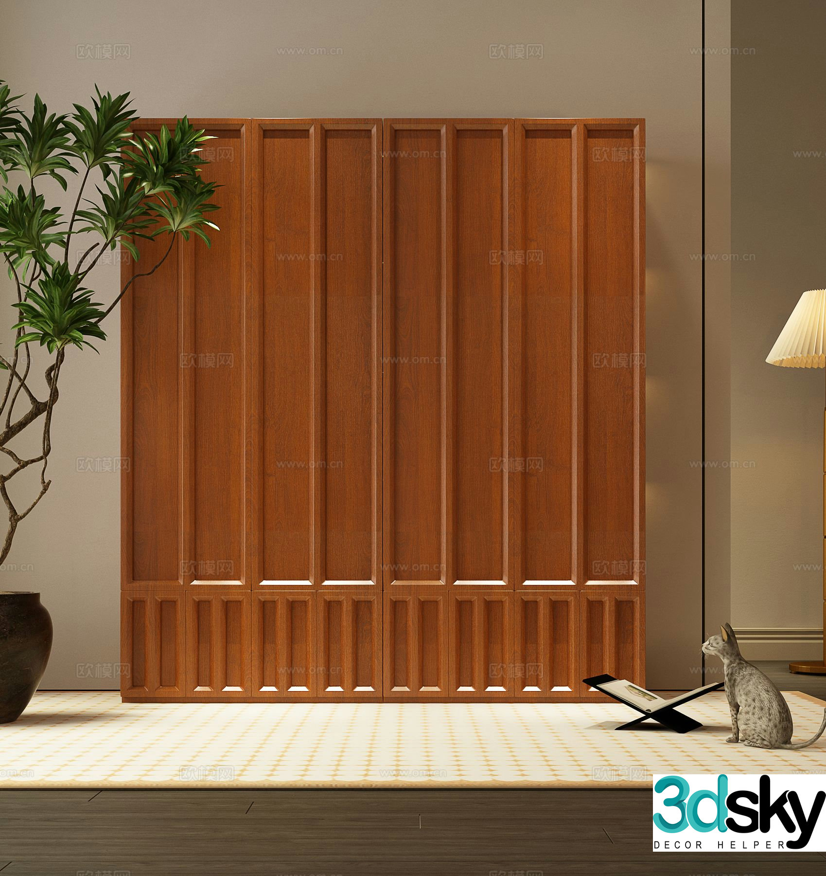 Medieval style wardrobe 3d model