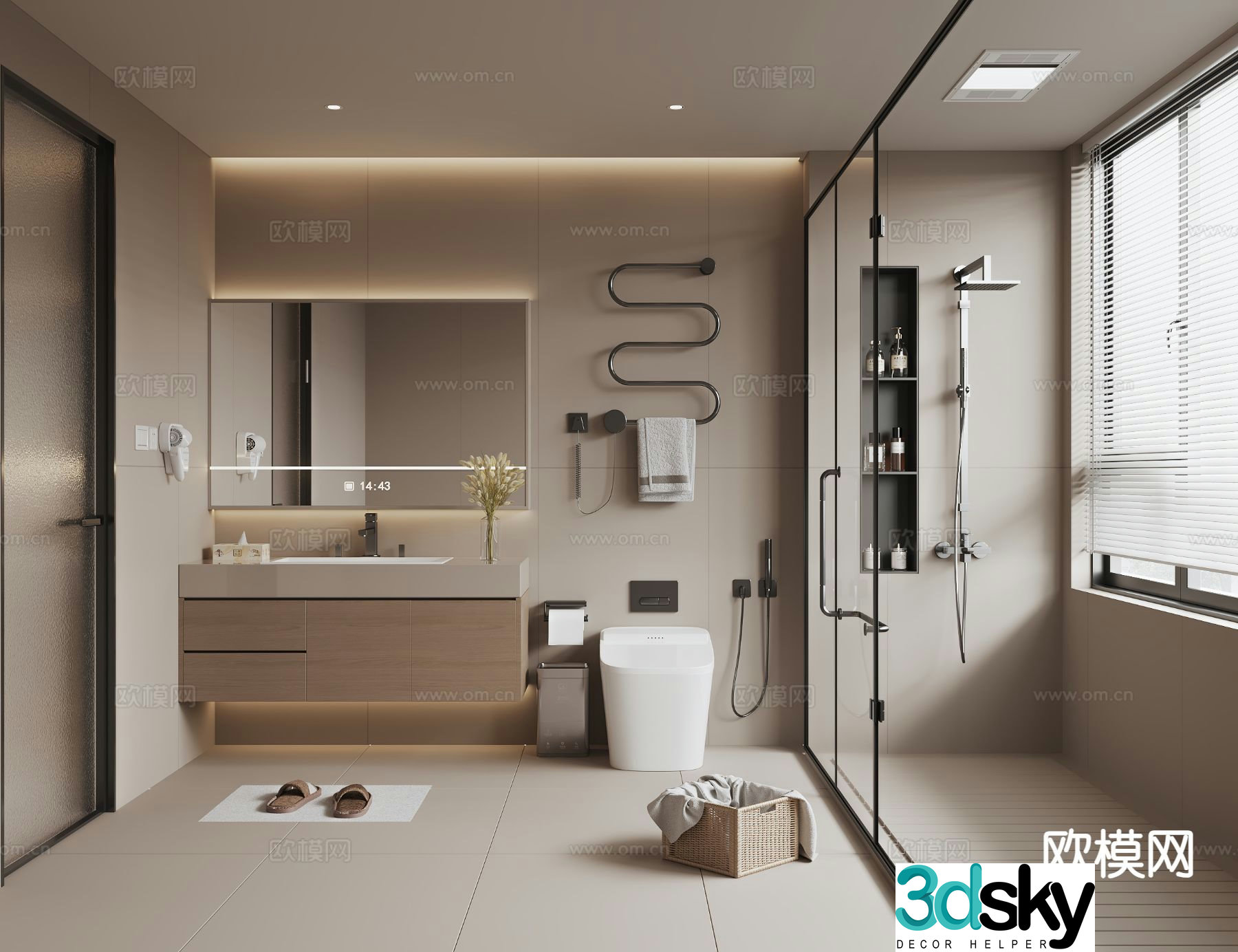 Modern bathroom bathroom 3d model