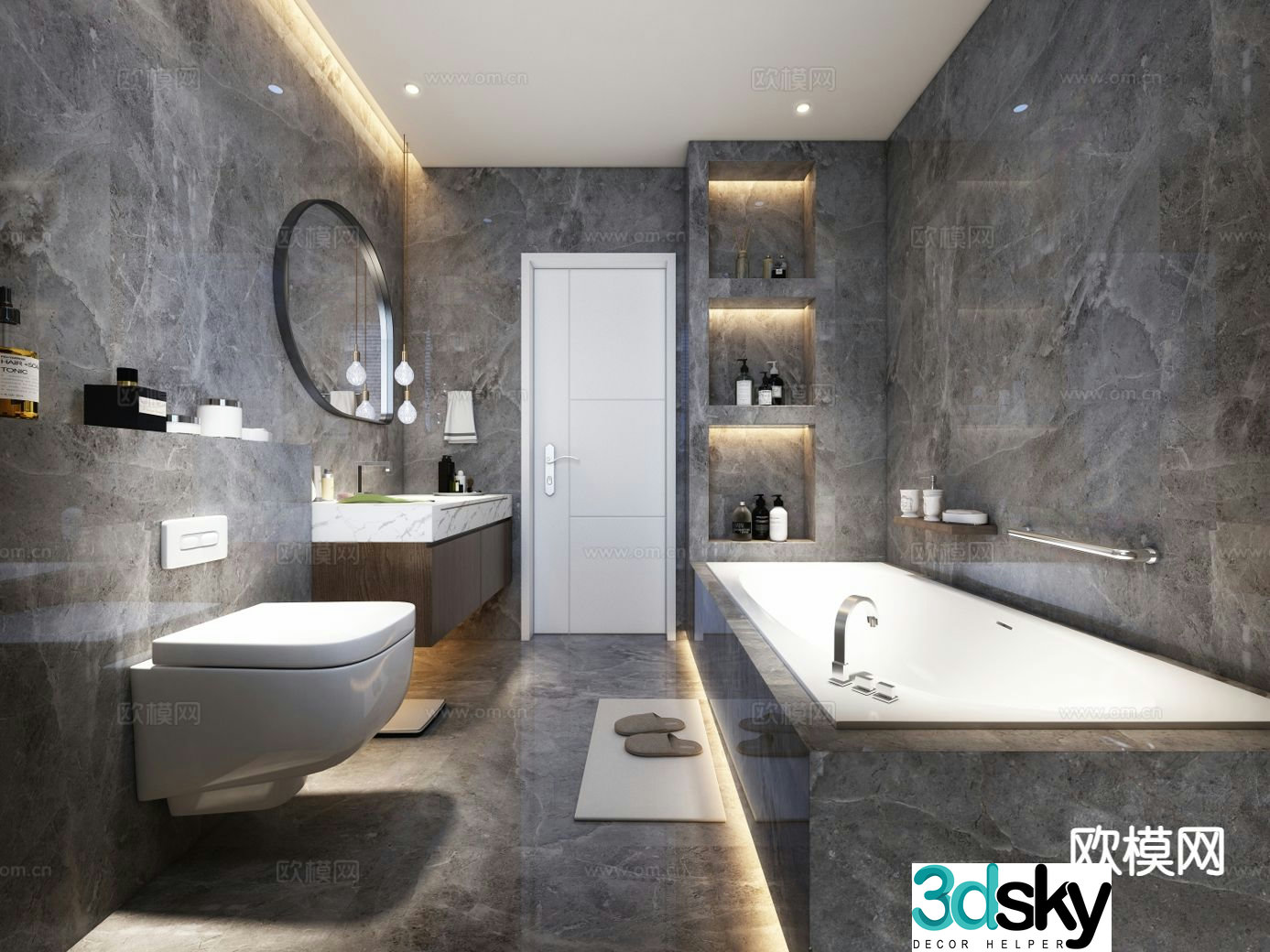 Modern bathroom bathroom toilet 3d model