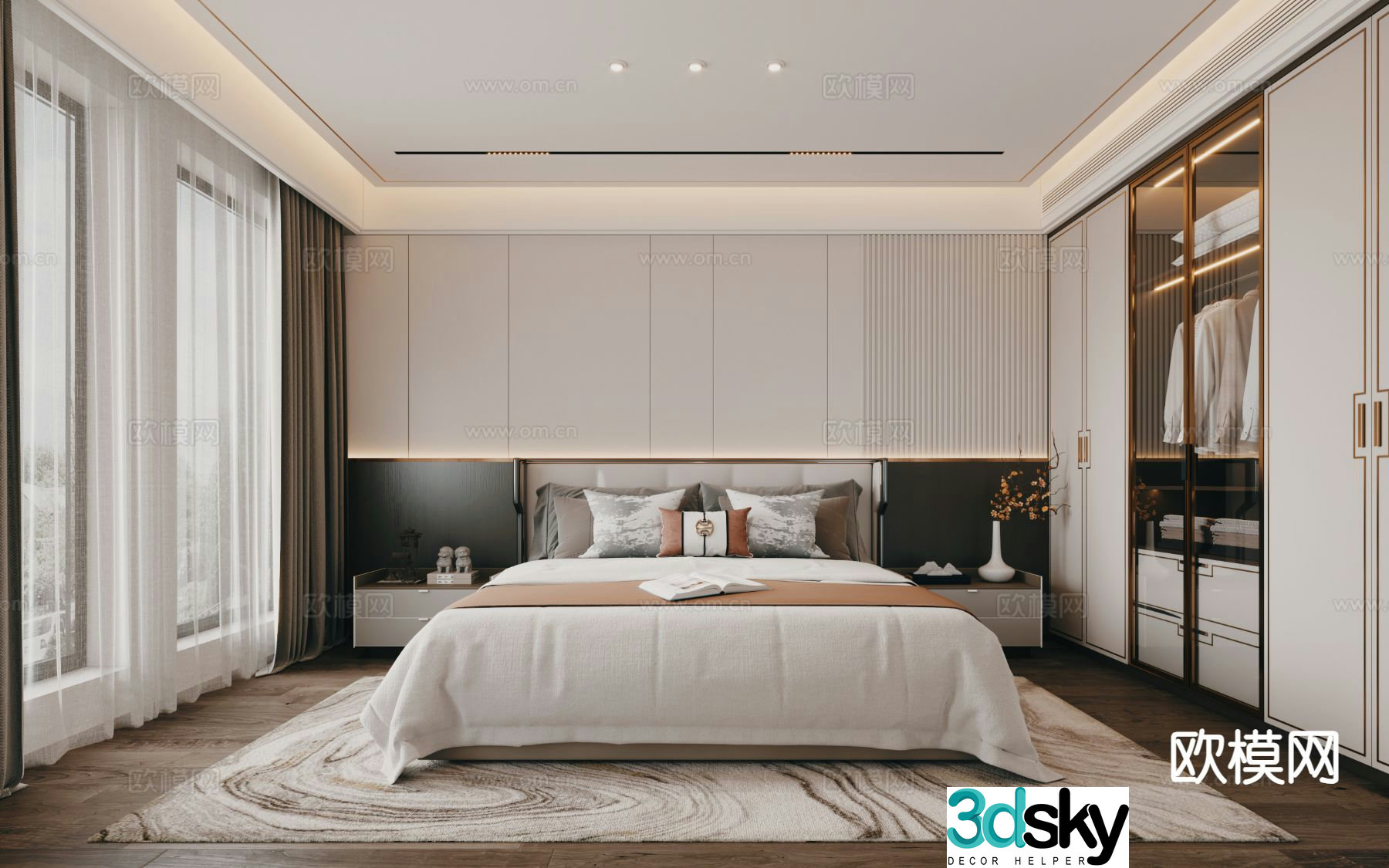 New Chinese style bedroom master bedroom 3d model