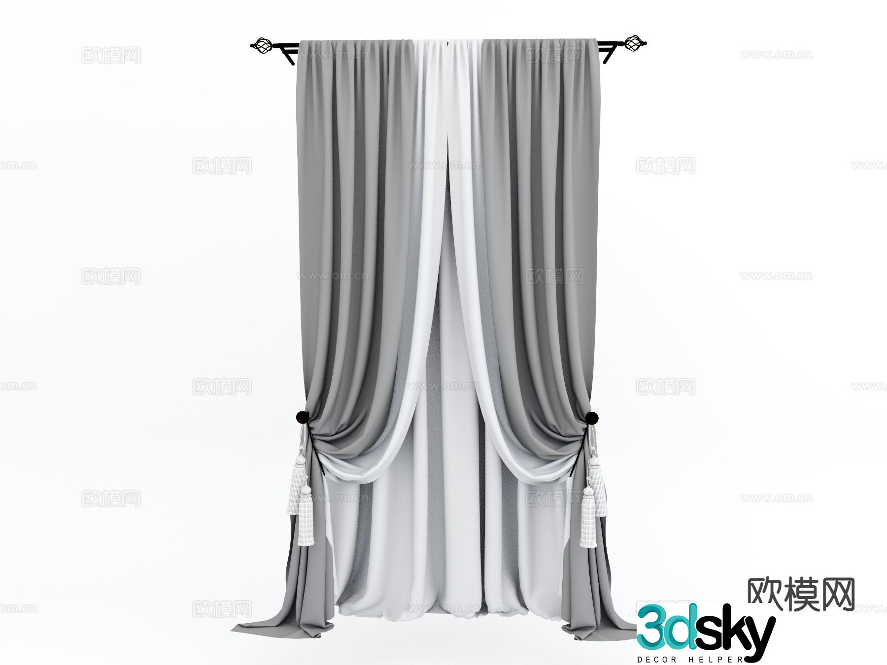 American Curtains Window Screen 3D Model