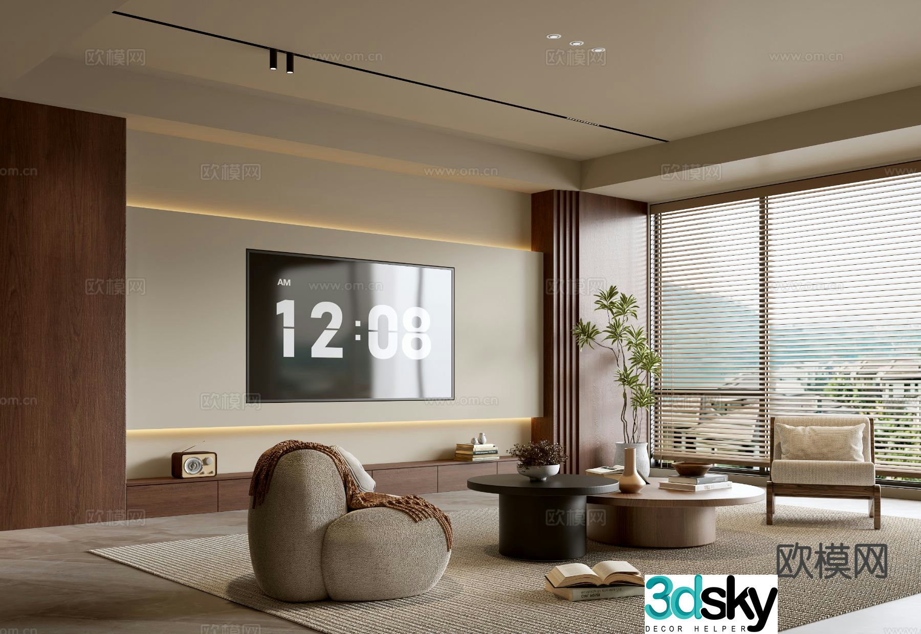 Wabi-sabi living room 3d model